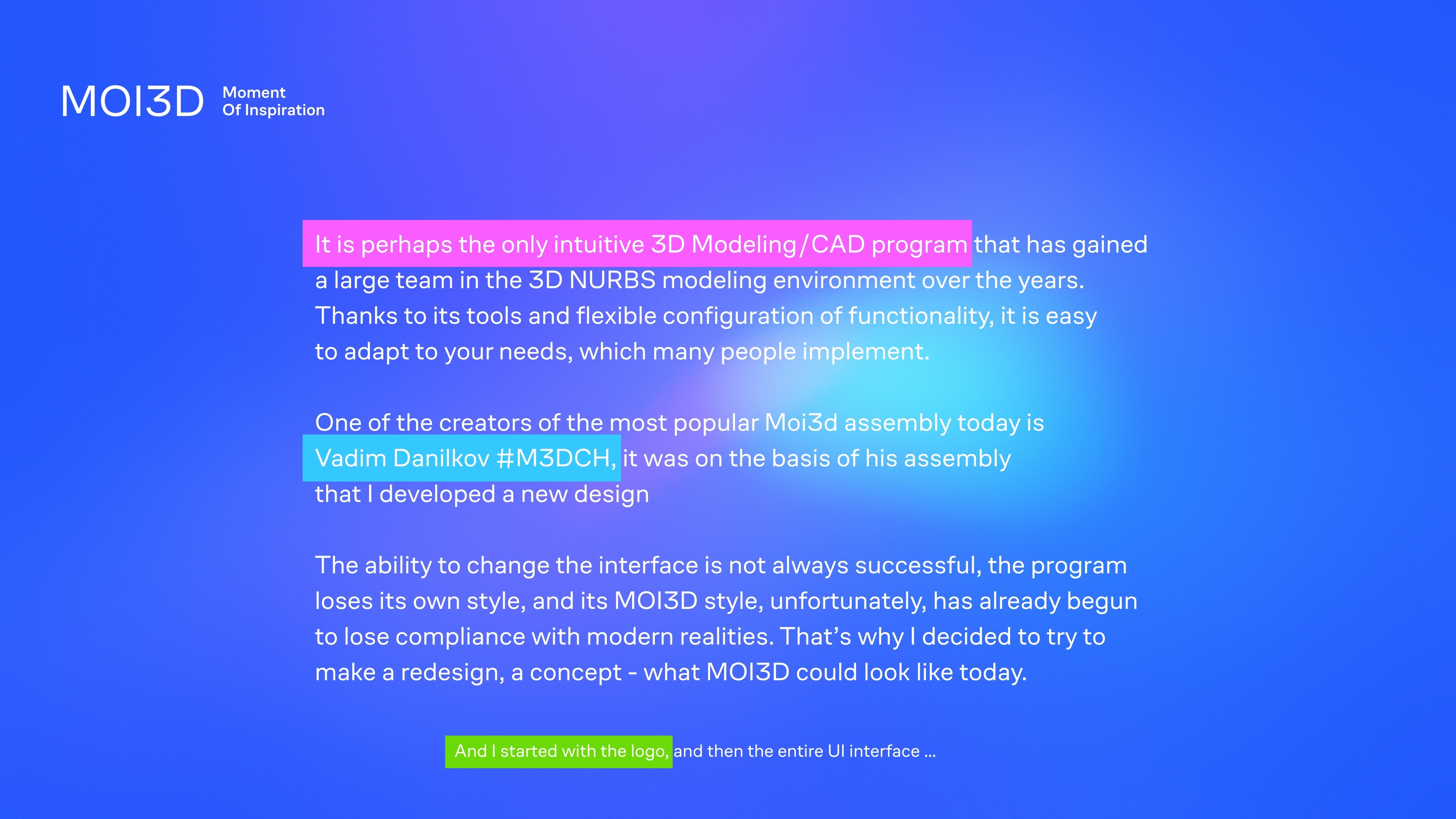 Moi3D — Изображение №2 — Интерфейсы, Брендинг на Dprofile