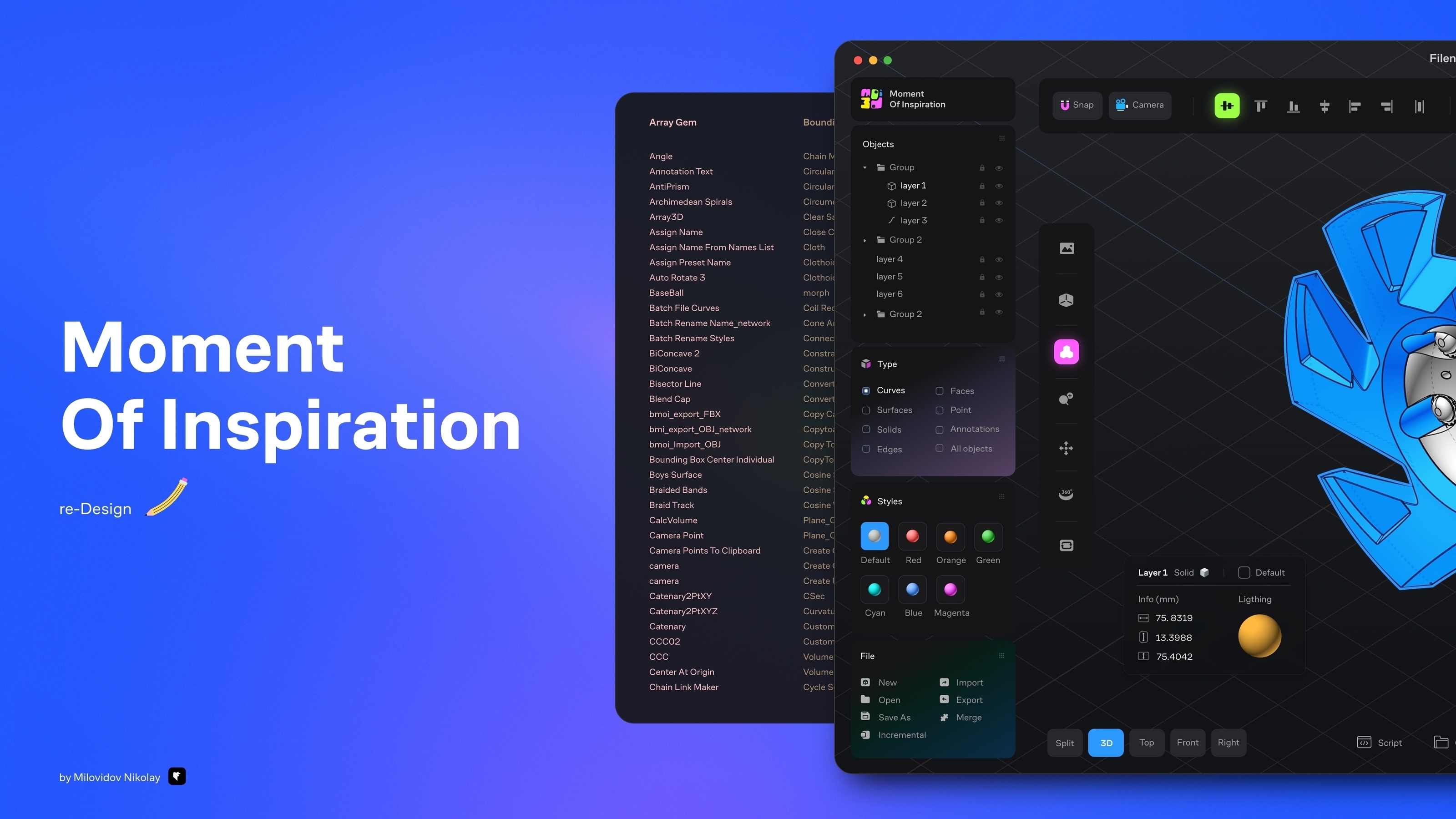 Moi3D — Изображение №1 — Интерфейсы, Брендинг на Dprofile