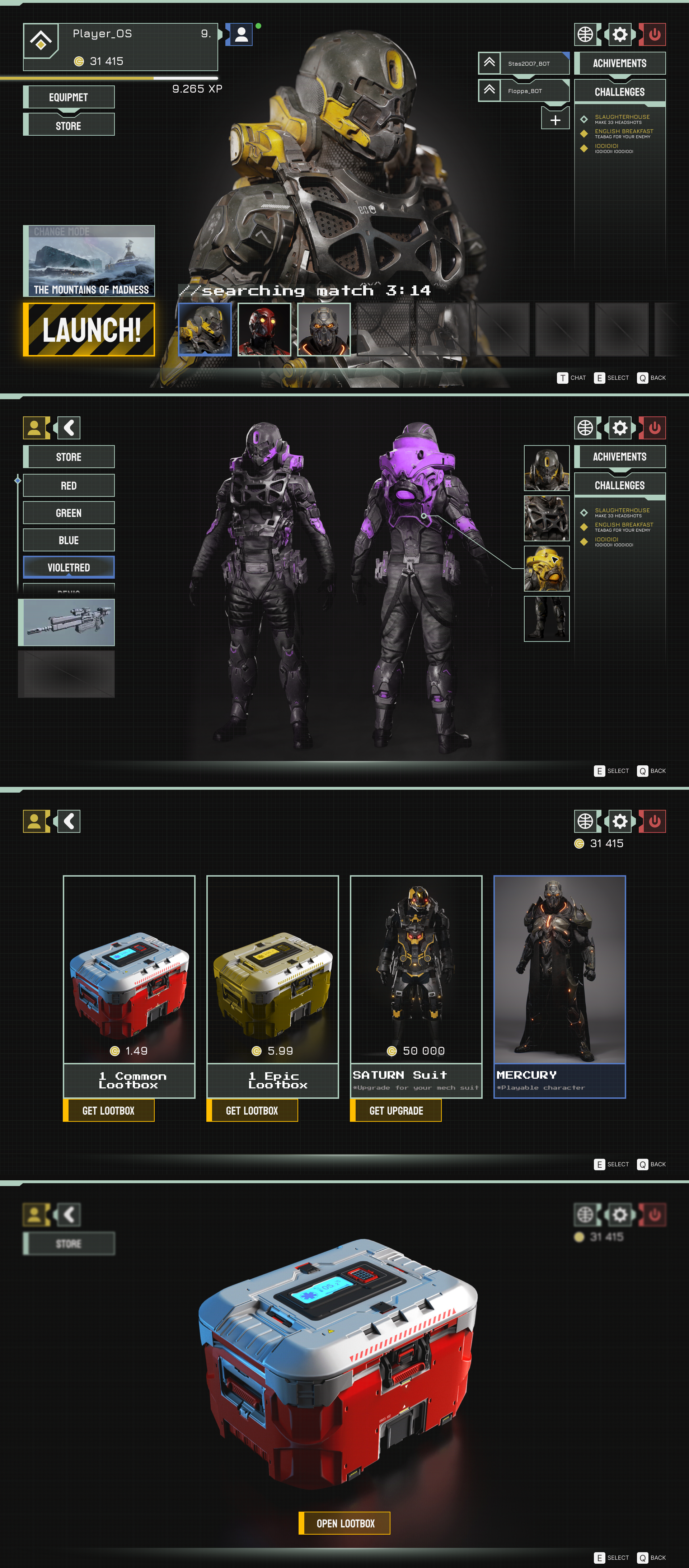 UX\UI Command FPS Game Concept — Изображение №6 — Интерфейсы на Dprofile