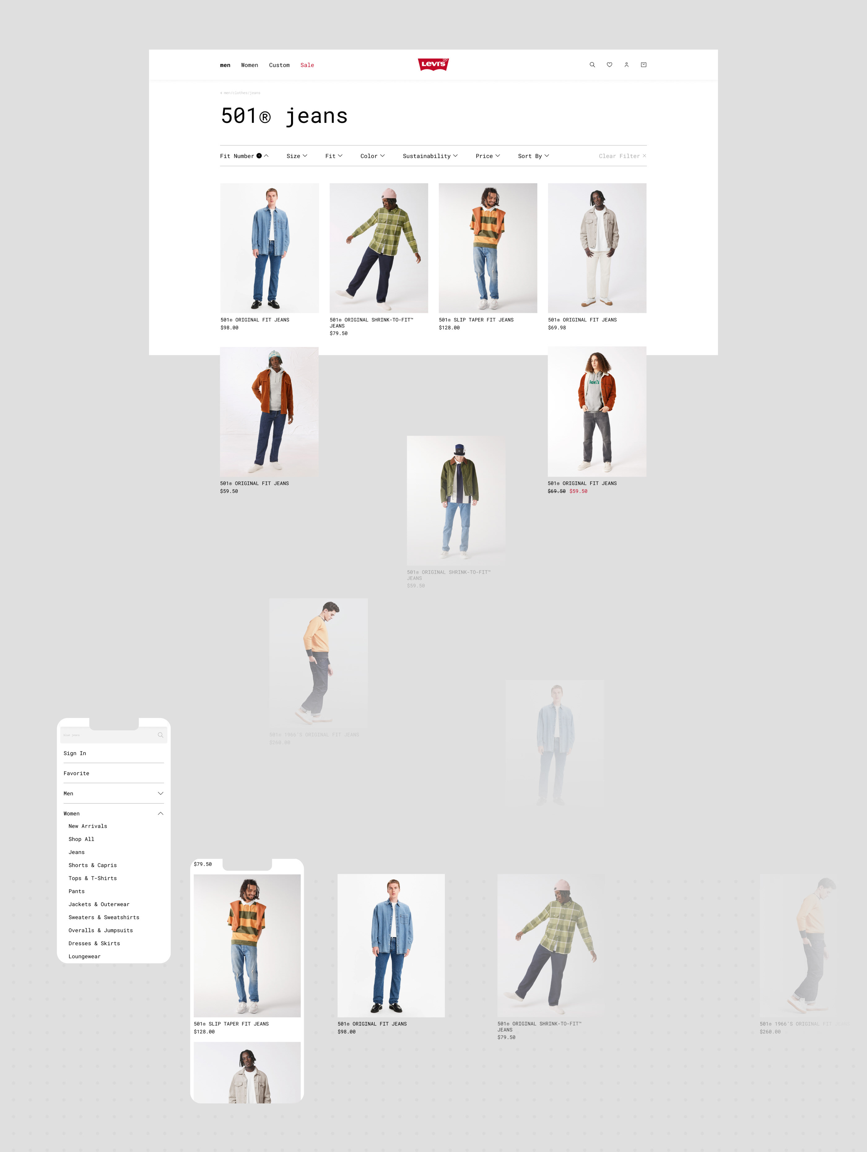 Levi's. E-commerce. Redesign — Изображение №5 — Анимация, Интерфейсы на Dprofile
