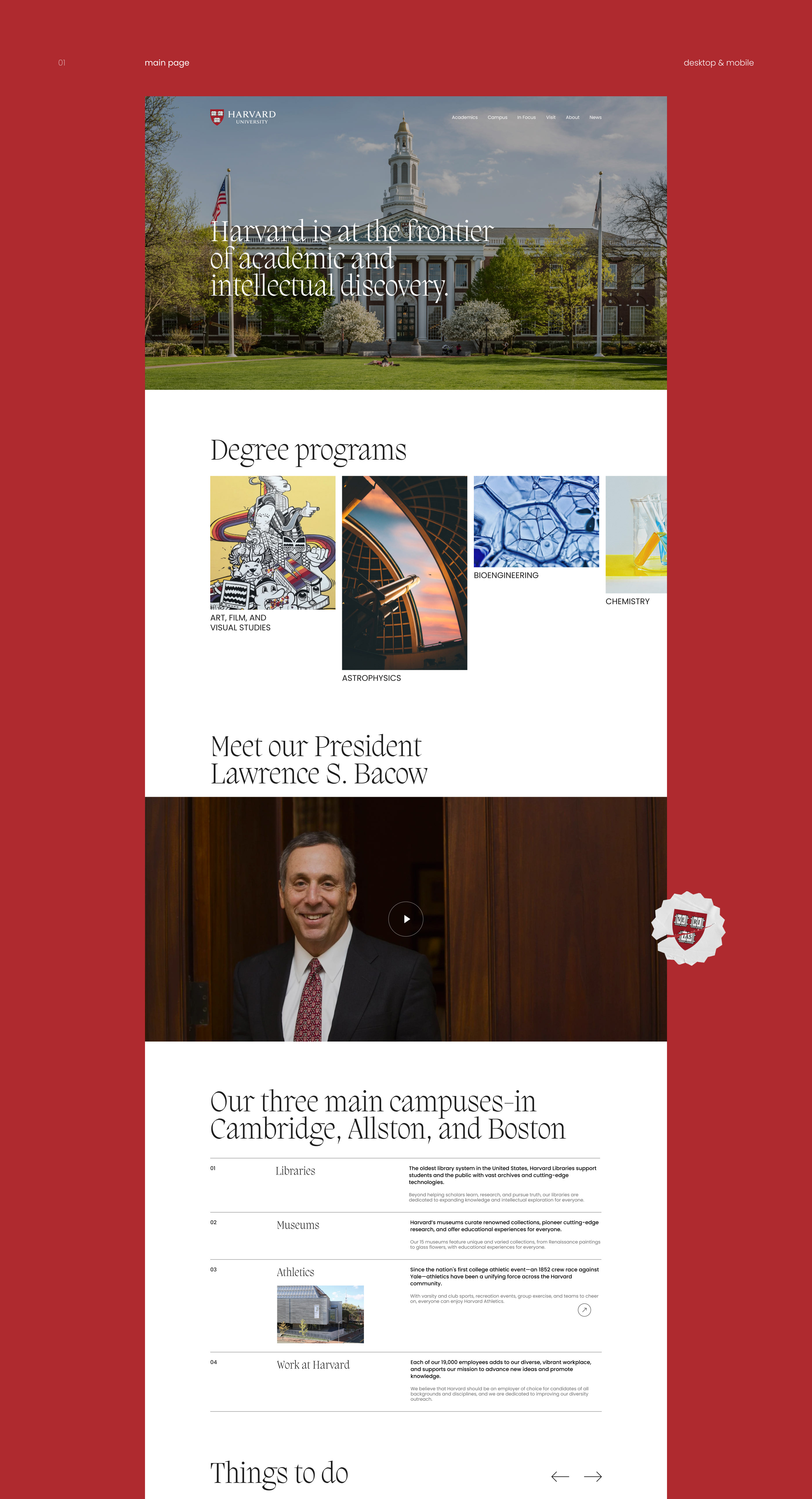 Harvard University. Corporate site. Redesign — Изображение №2 — Анимация, Интерфейсы на Dprofile