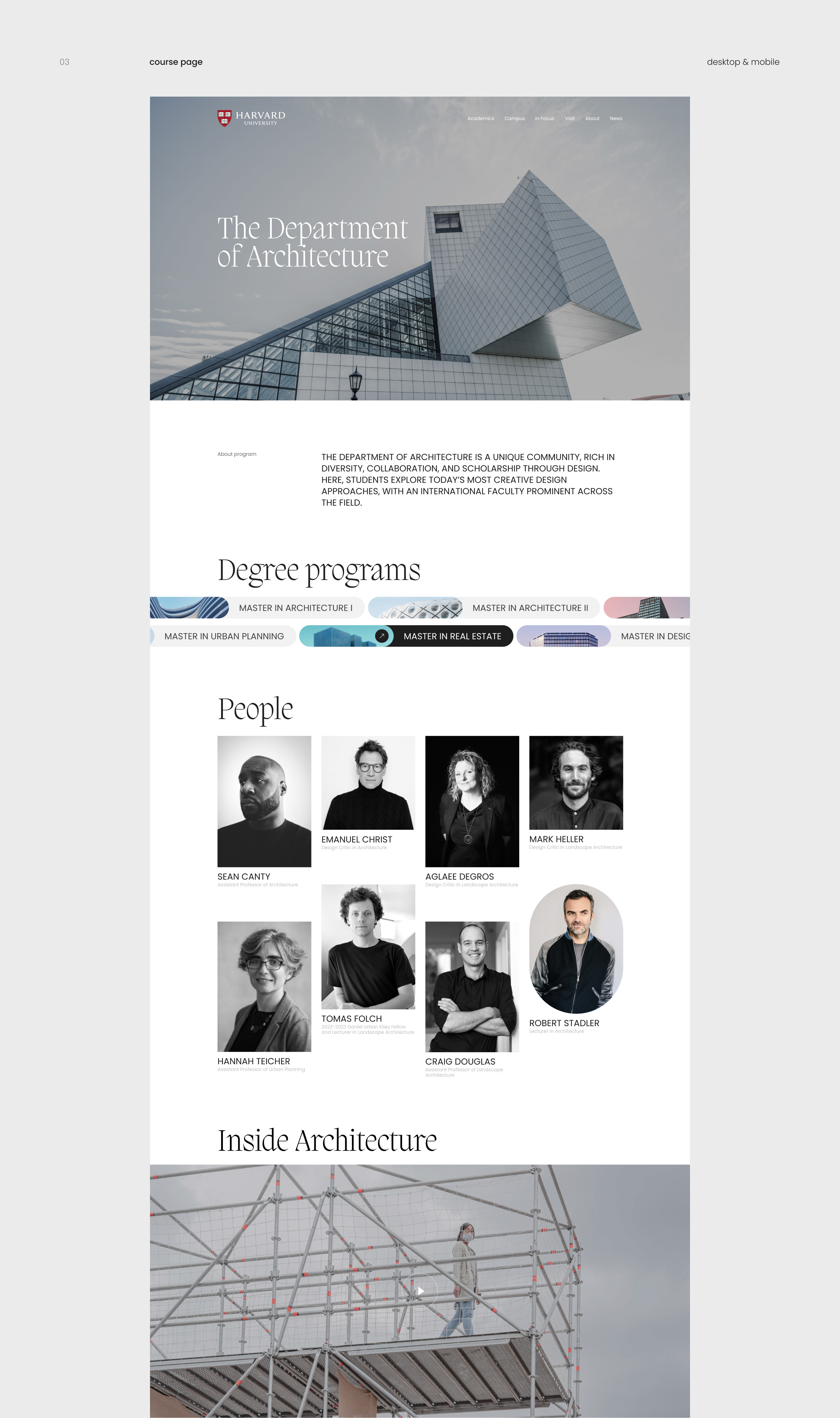 Harvard University. Corporate site. Redesign — Изображение №5 — Анимация, Интерфейсы на Dprofile