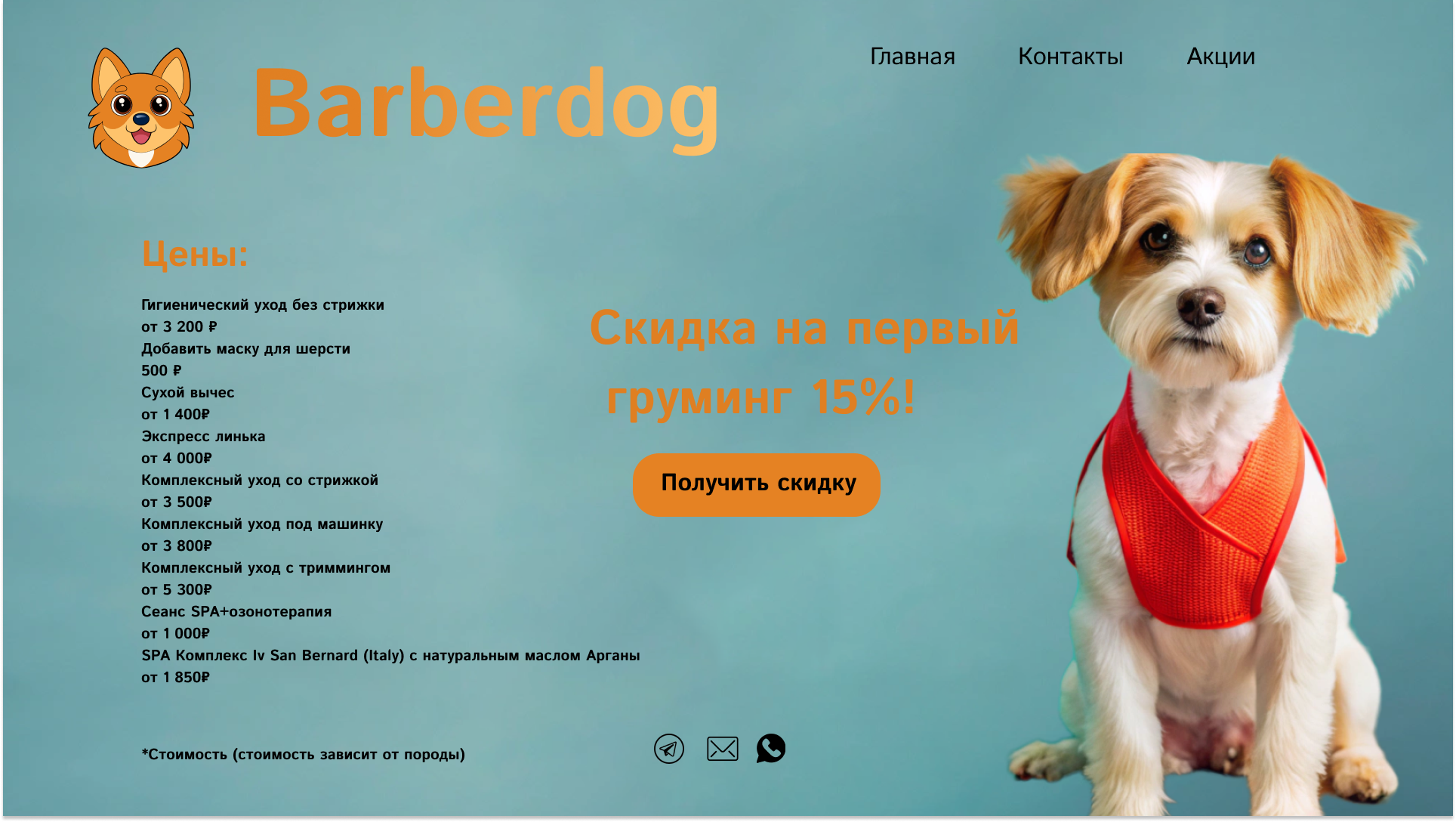 Промо-сайт для компании Barberdog — Изображение №5 — Интерфейсы, Брендинг на Dprofile