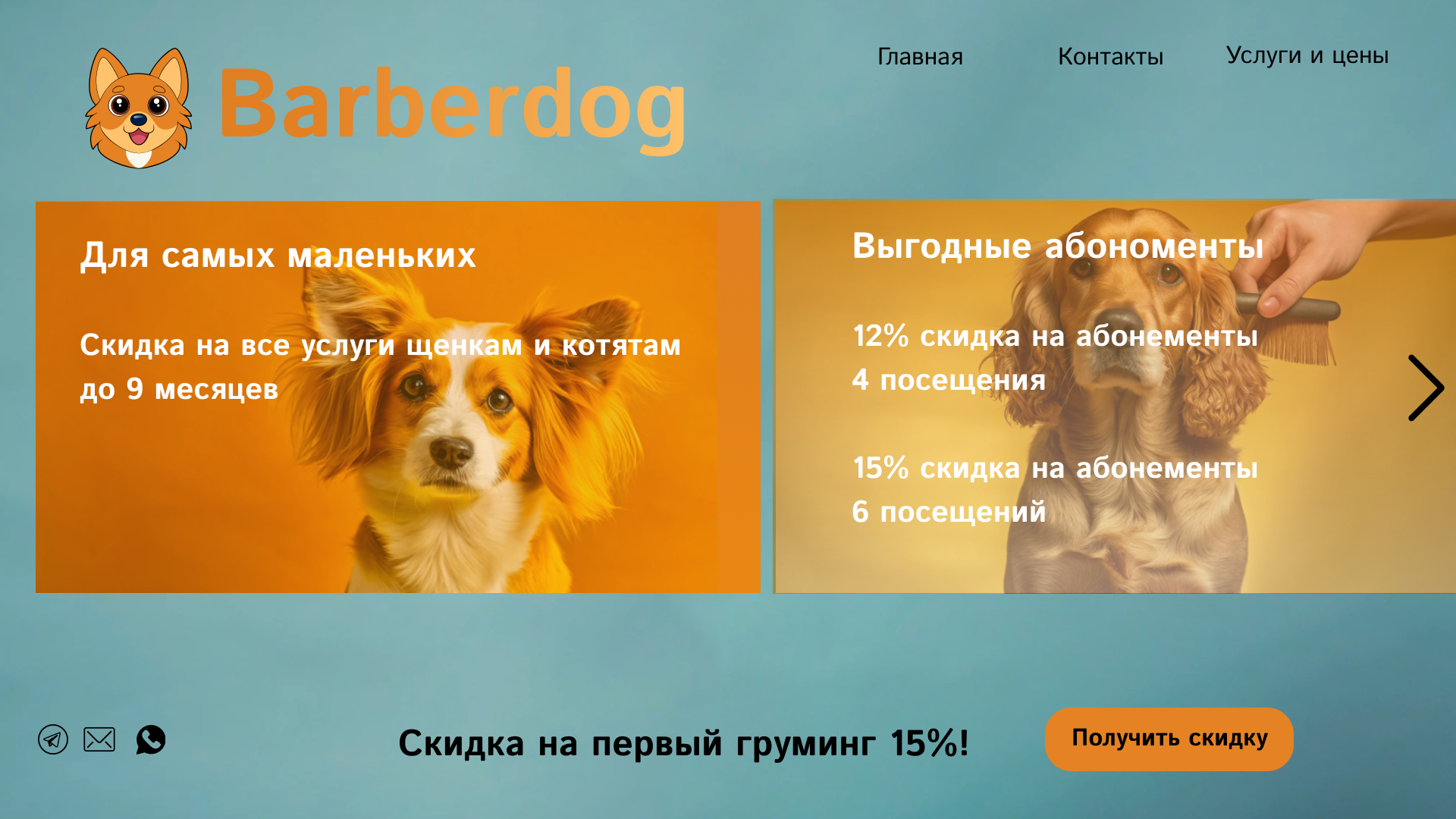 Промо-сайт для компании Barberdog — Изображение №4 — Интерфейсы, Брендинг на Dprofile