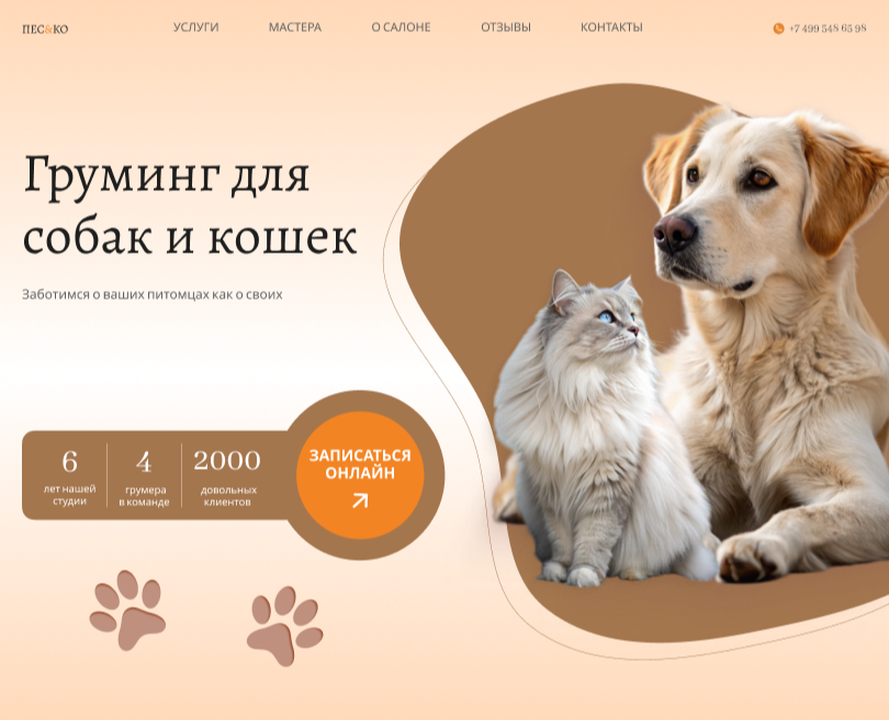 Груминг салон — Интерфейсы, Графика на Dprofile