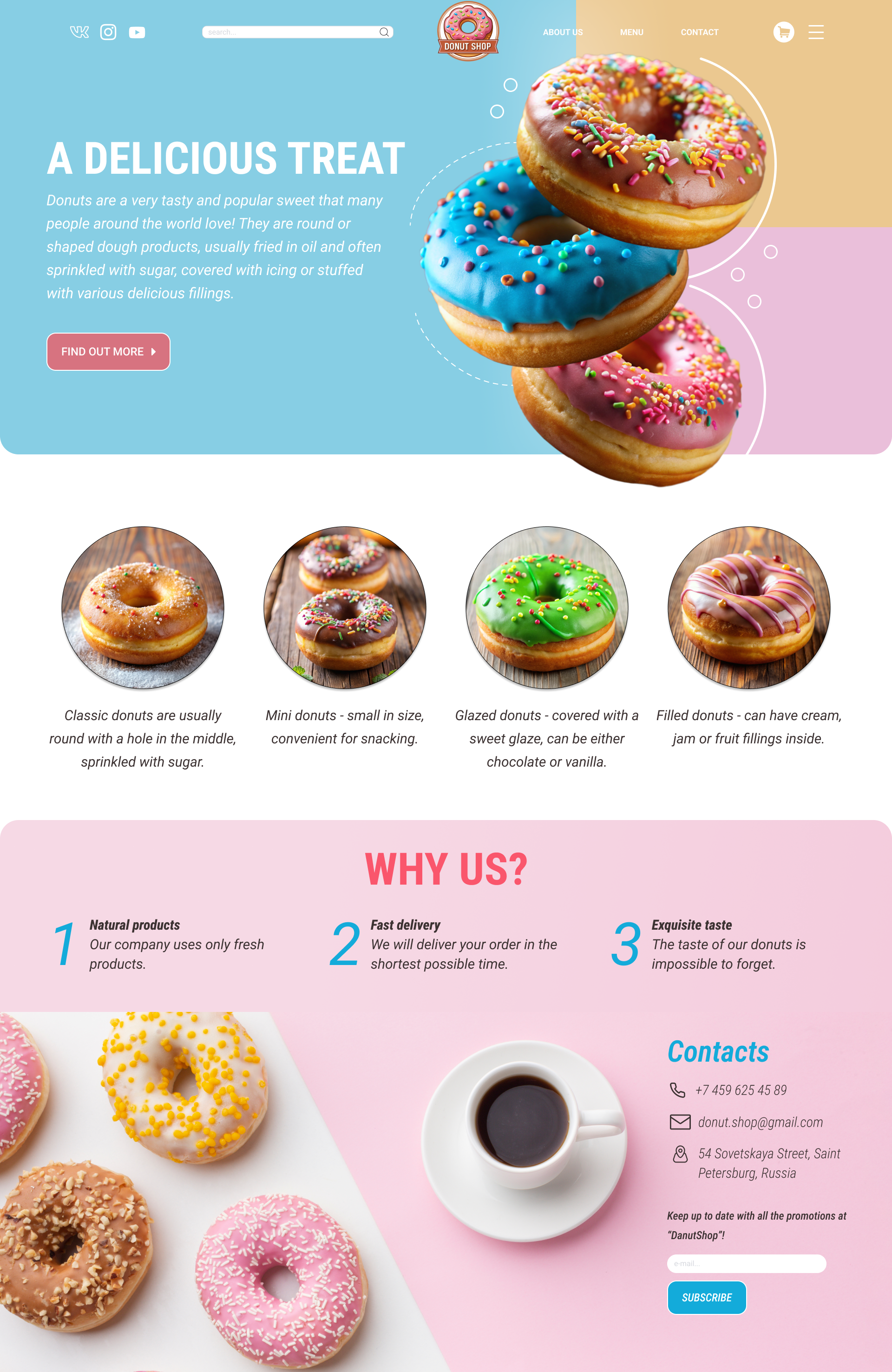 Website with donuts — Изображение №1 — Интерфейсы, Графика на Dprofile
