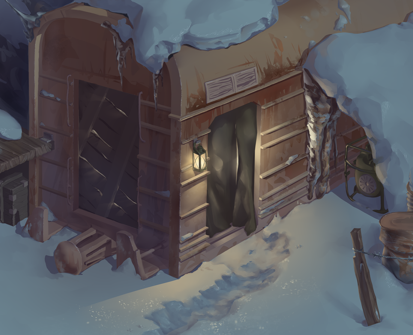 Уединенное место - Концепт-арт элементов локации — Иллюстрация на Dprofile