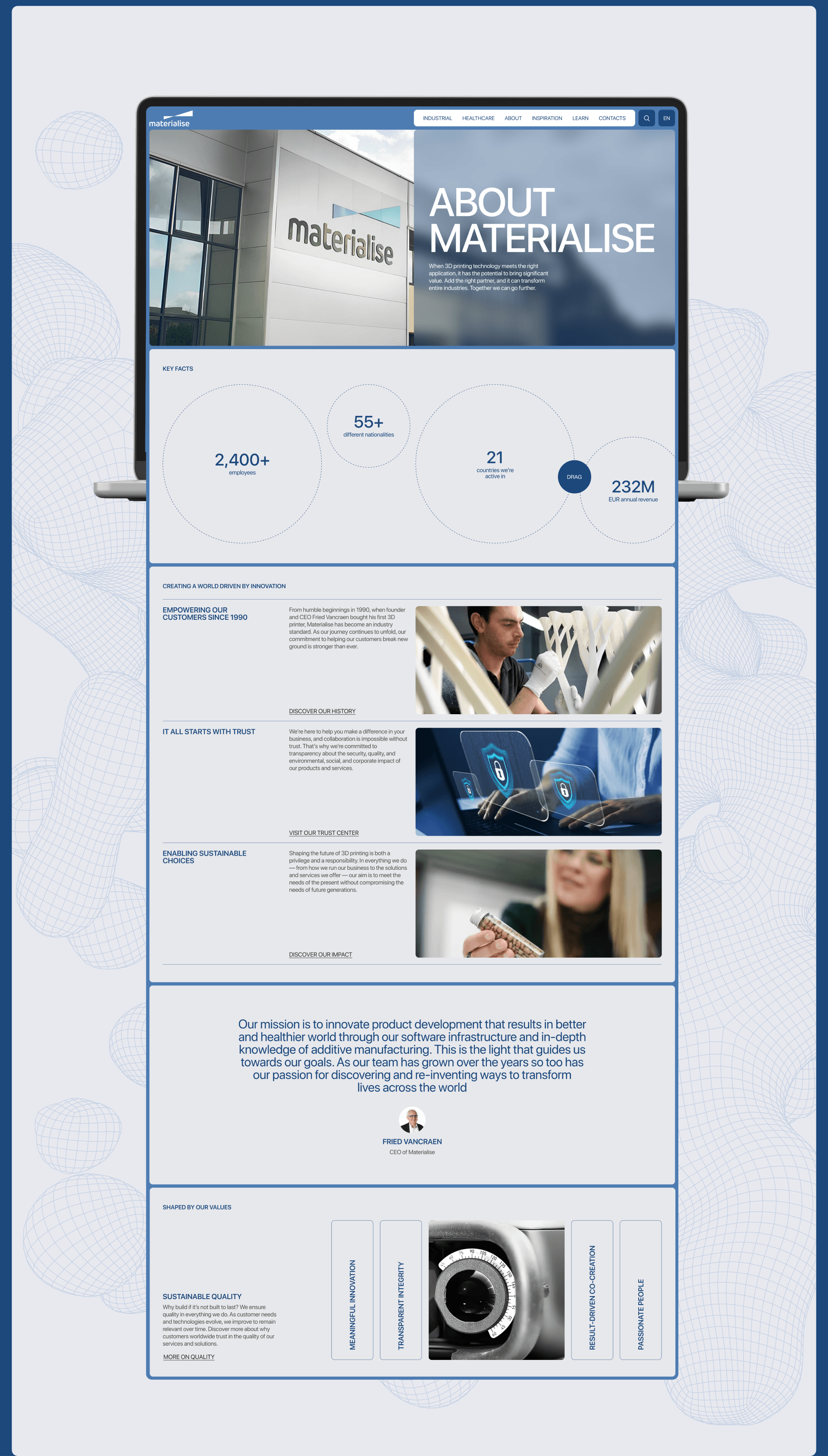 Materialise | Corporate website — Изображение №11 — Интерфейсы на Dprofile