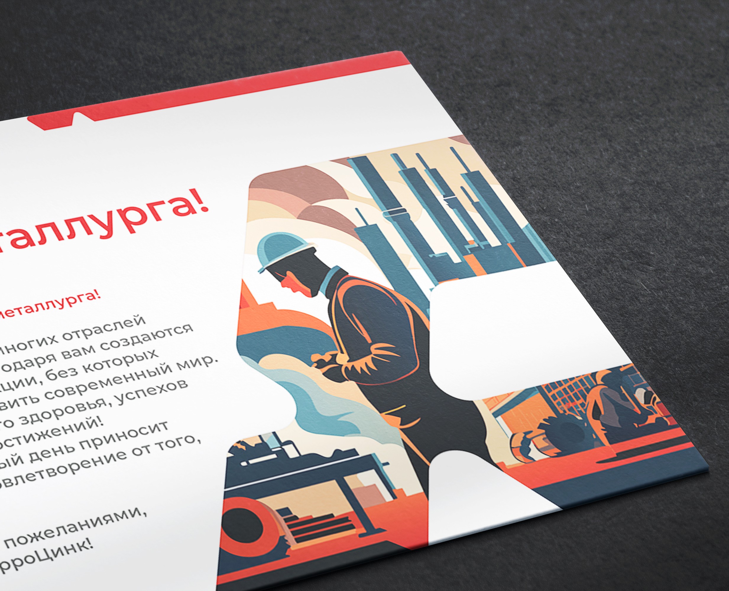 Дизайн открытки для компании "ФЕРРОЦИНК" — Иллюстрация, Графика на Dprofile