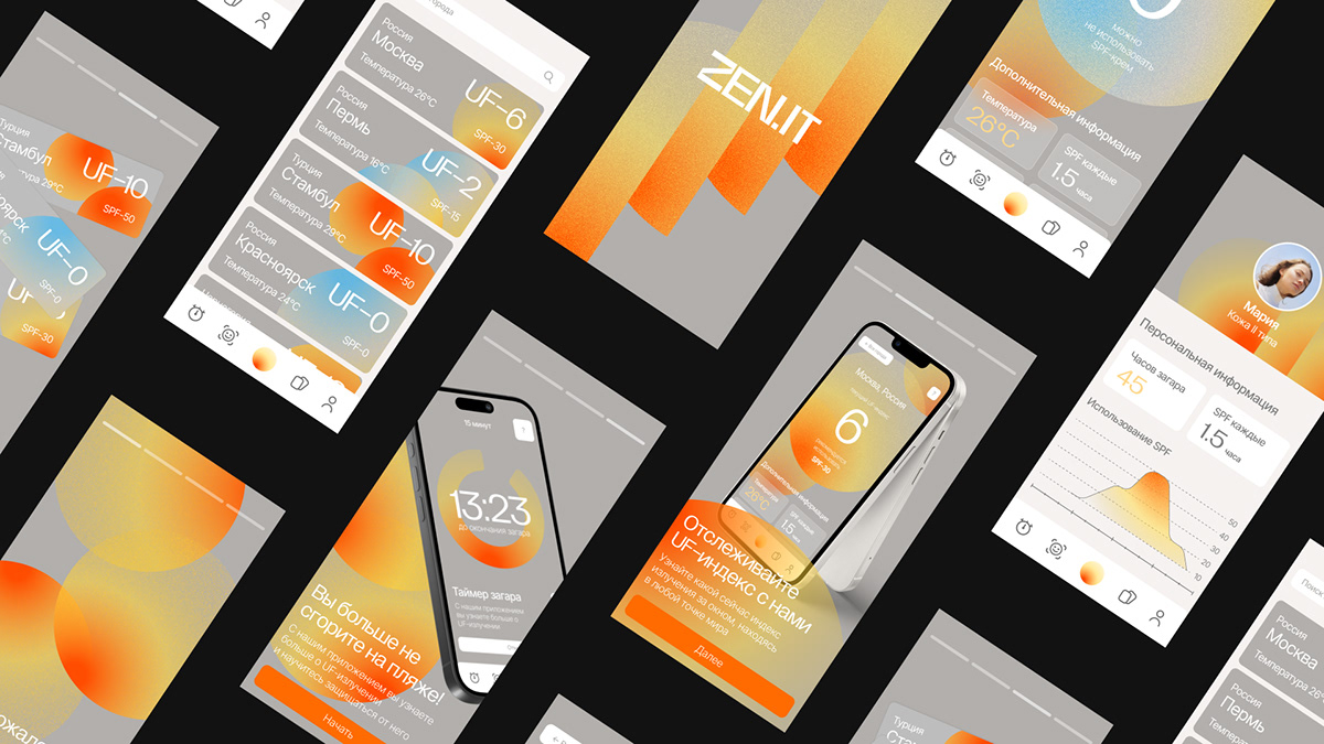 ZEN.IT — приложение-трекер UF-излучения — Изображение №16 — Интерфейсы, Брендинг на Dprofile