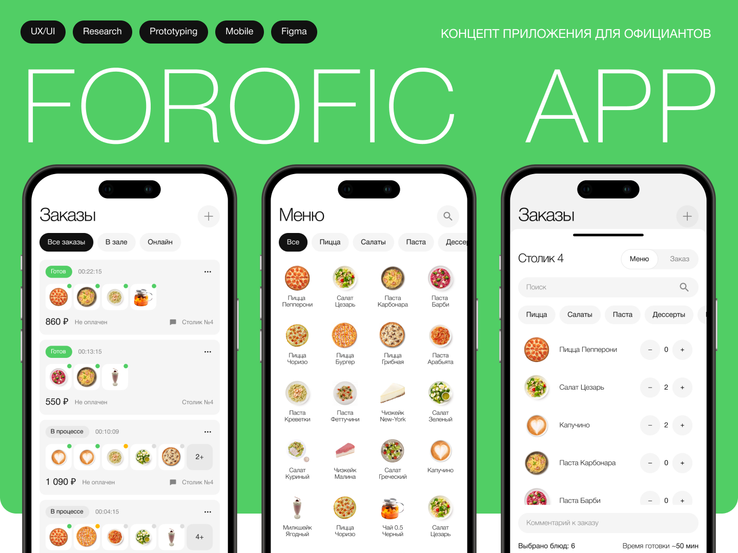 FOROFIC APP – приложение для официантов — Изображение №1 — Интерфейсы на Dprofile