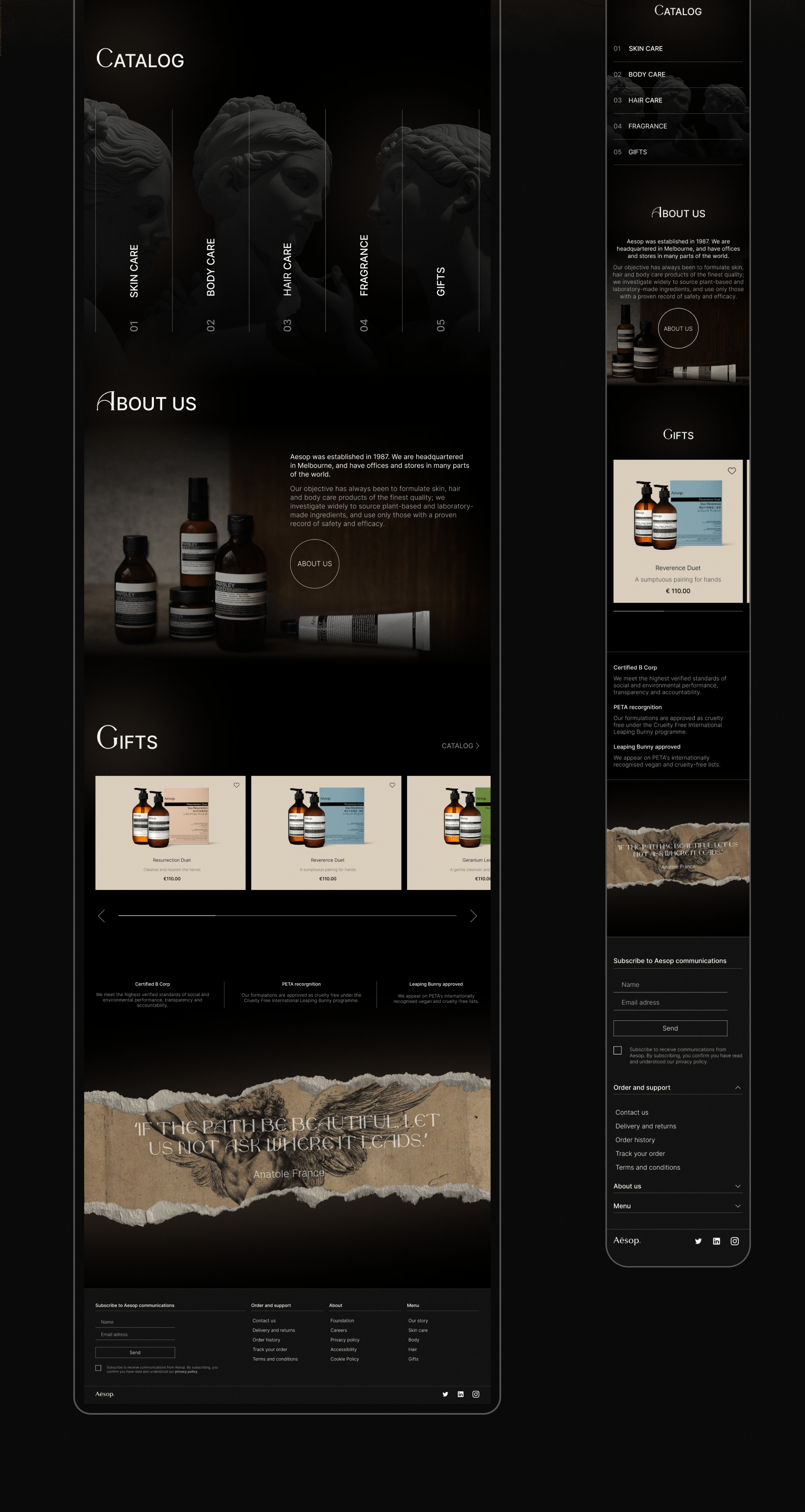 Redesign design concept | Online store "Aesop" — Изображение №3 — Интерфейсы, Брендинг на Dprofile