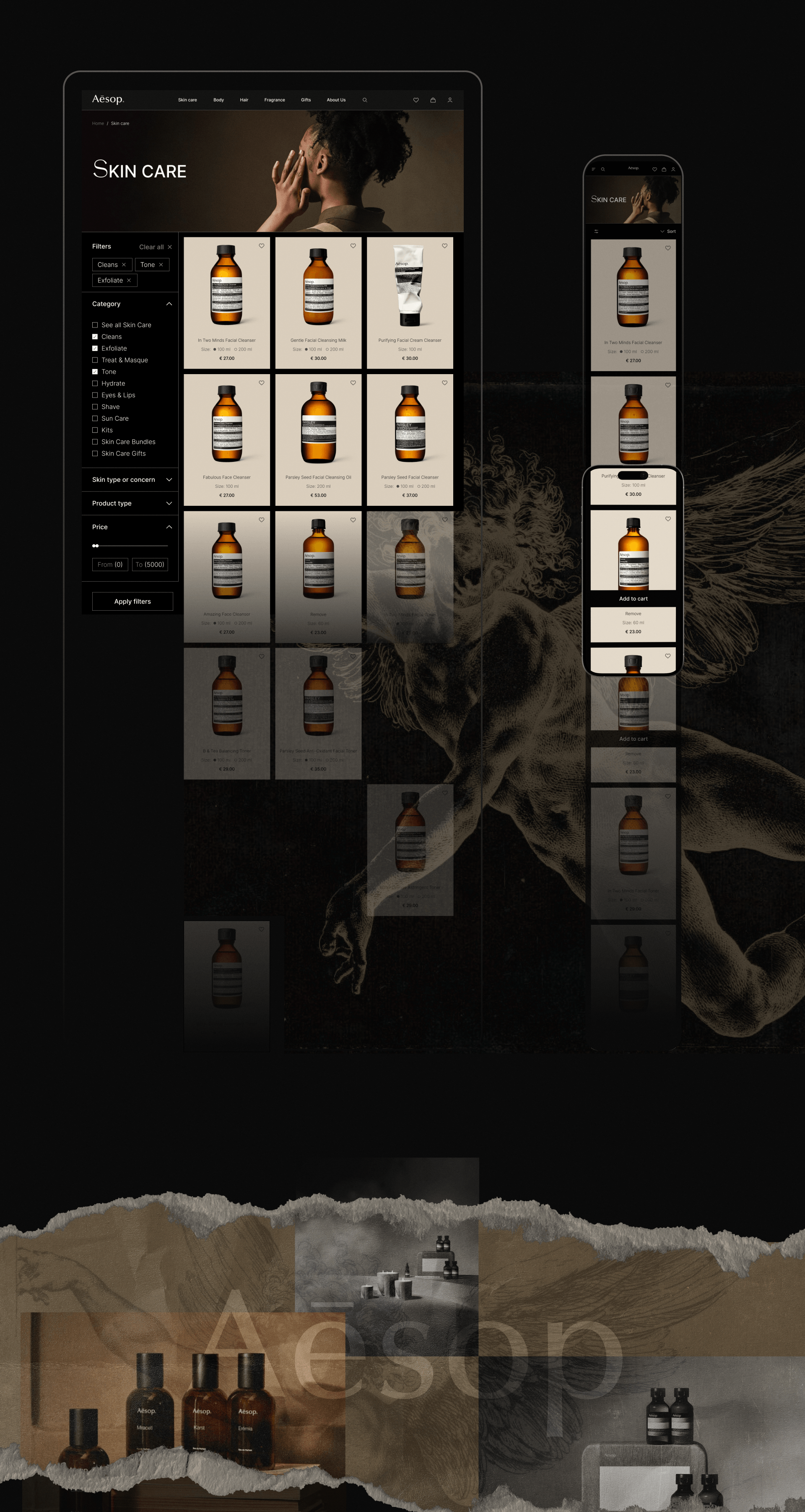 Redesign design concept | Online store "Aesop" — Изображение №5 — Интерфейсы, Брендинг на Dprofile