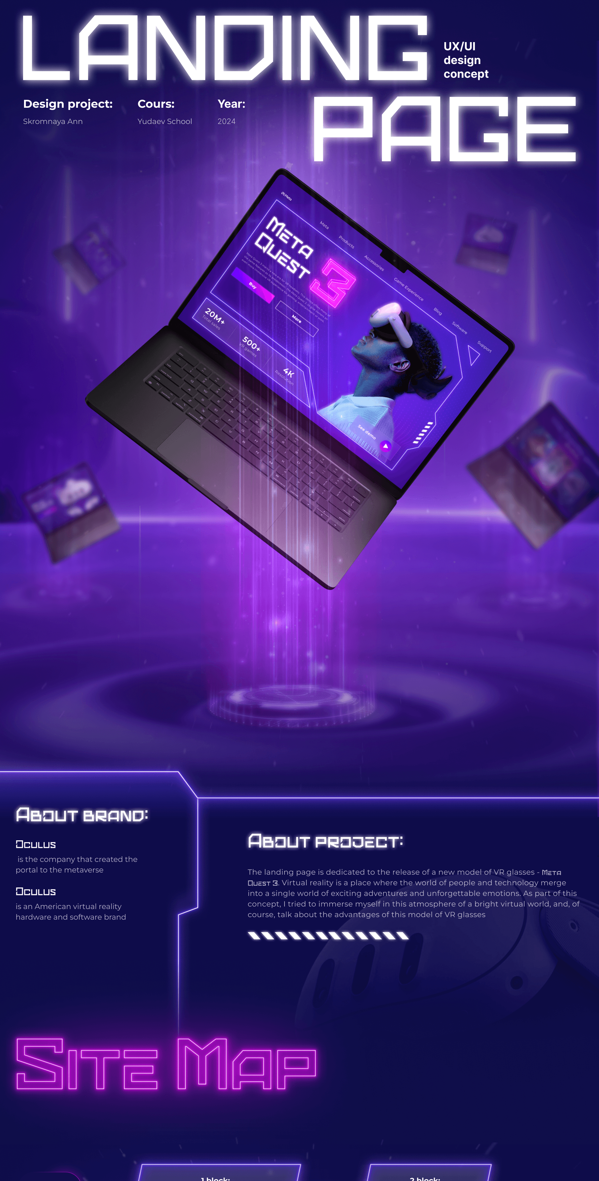 Landing page about Meta Quest 3 | UX/UI design concept — Изображение №1 — Интерфейсы, Брендинг на Dprofile