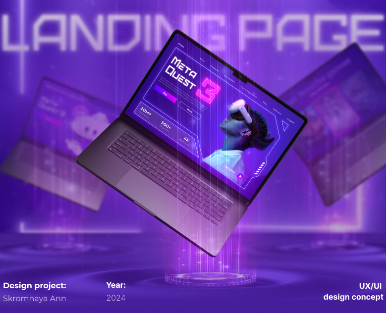 Landing page about Meta Quest 3 | UX/UI design concept — Интерфейсы, Брендинг на Dprofile