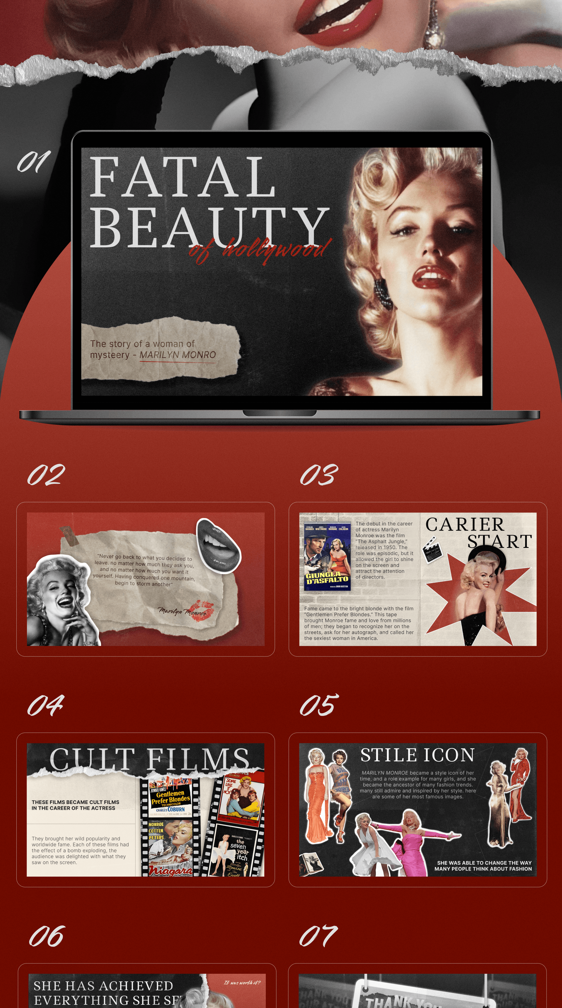 Design concept | Presentation about Marilyn Monroe — Изображение №2 — Иллюстрация, Маркетинг на Dprofile