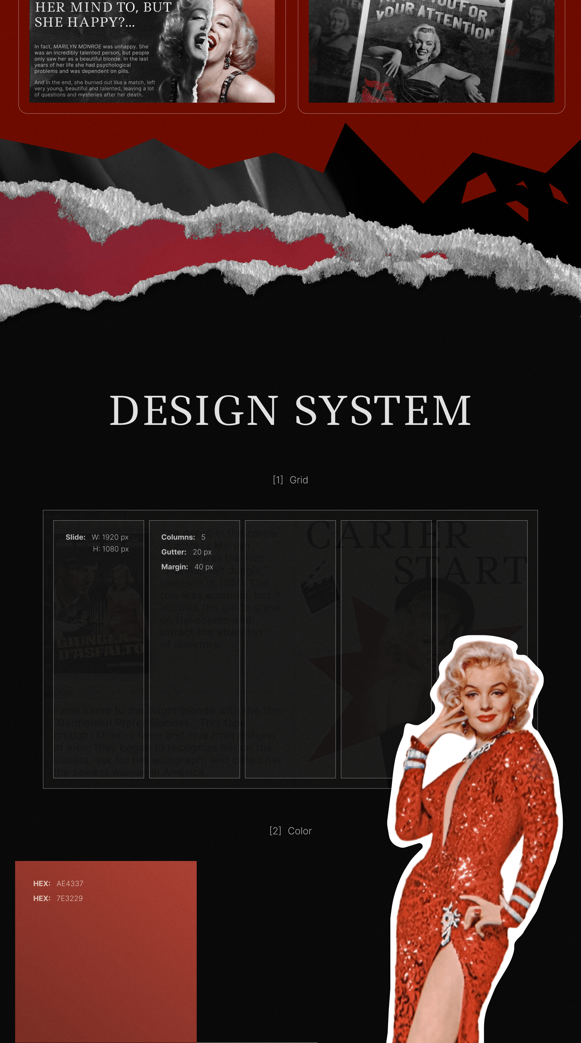 Design concept | Presentation about Marilyn Monroe — Изображение №3 — Иллюстрация, Маркетинг на Dprofile