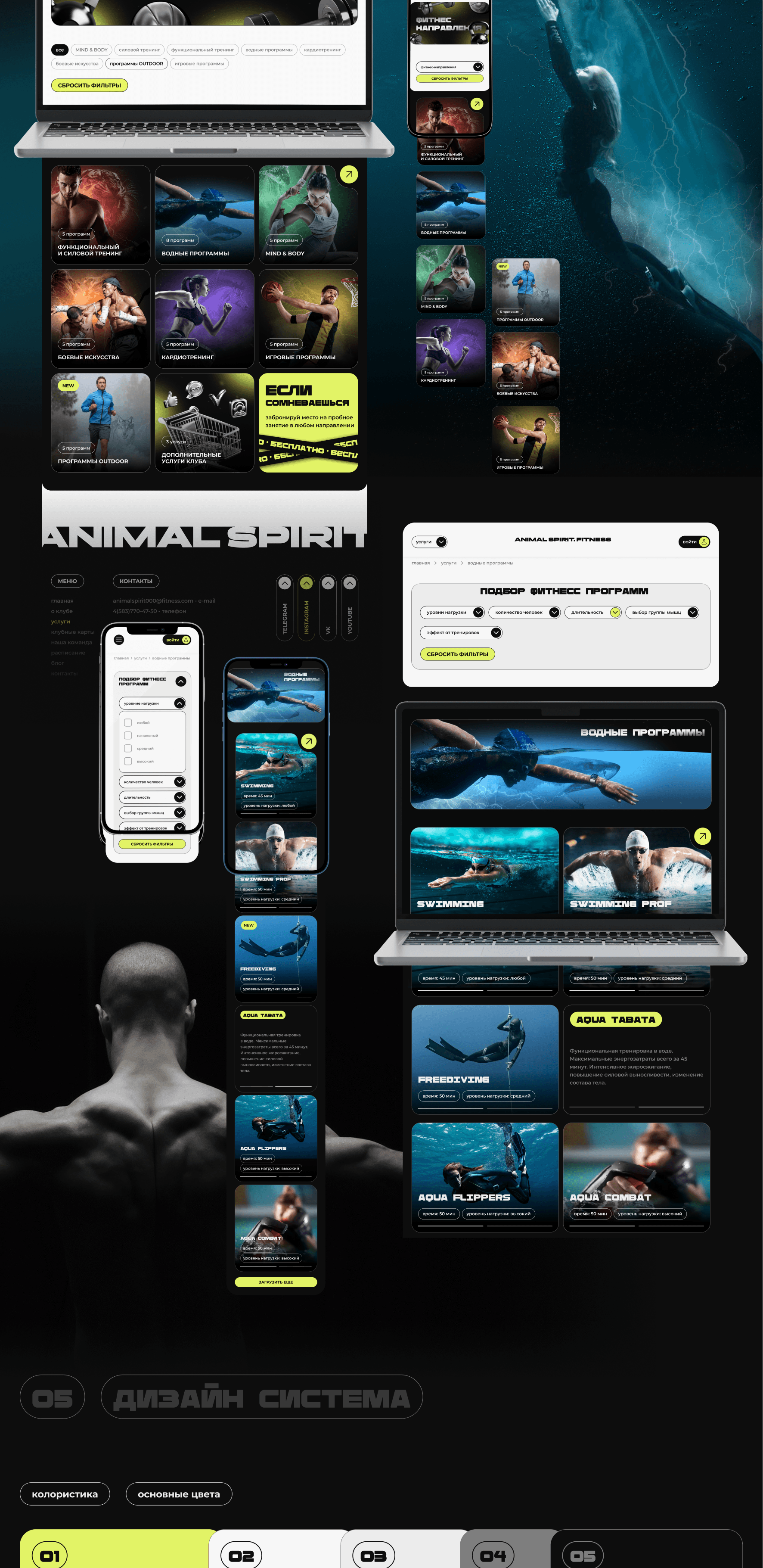UX/UI design concept for Fitness club “ANIMAL SPIRIT” — Изображение №4 — Интерфейсы, Брендинг на Dprofile