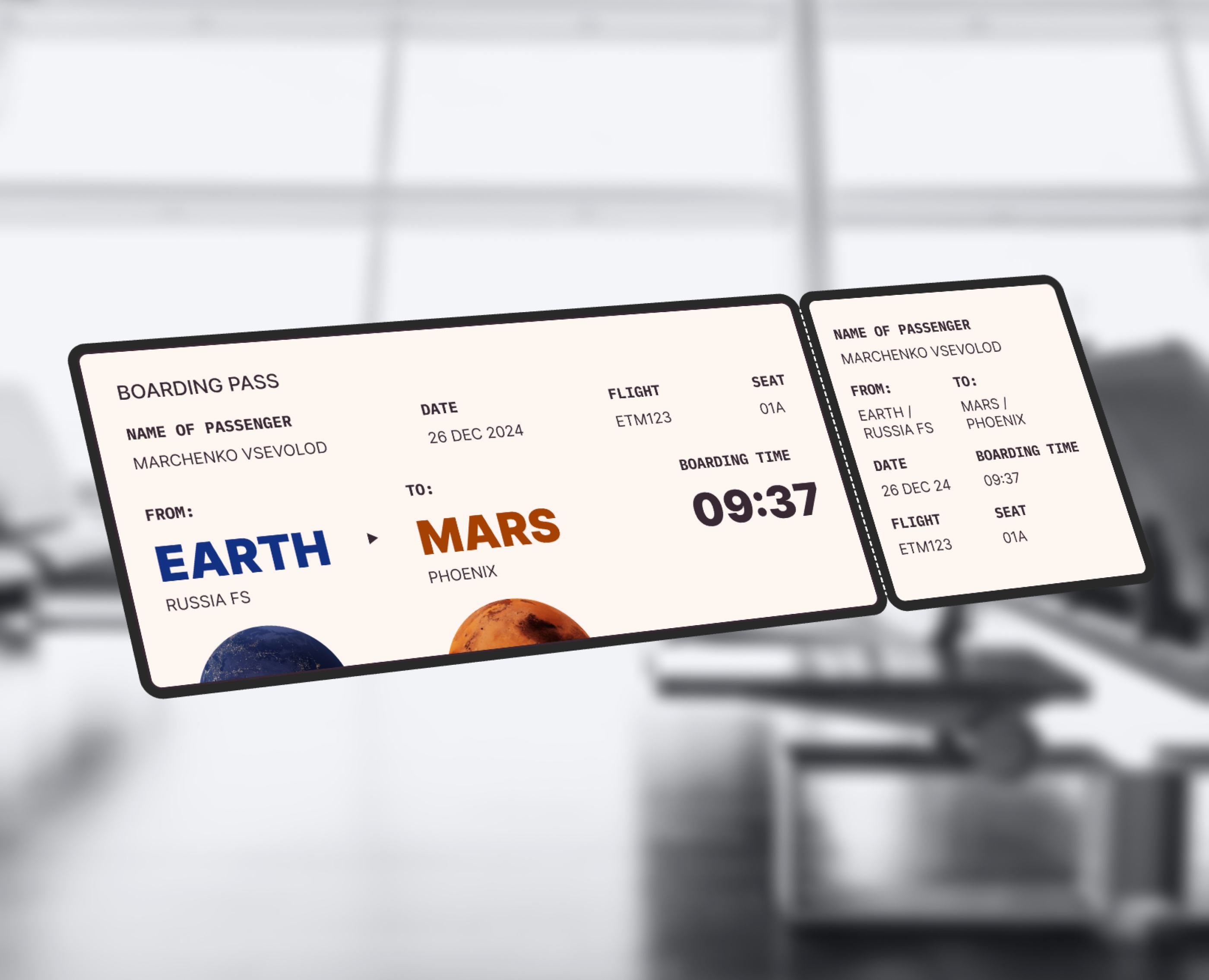 Ticket to Mars — Интерфейсы, Графика на Dprofile