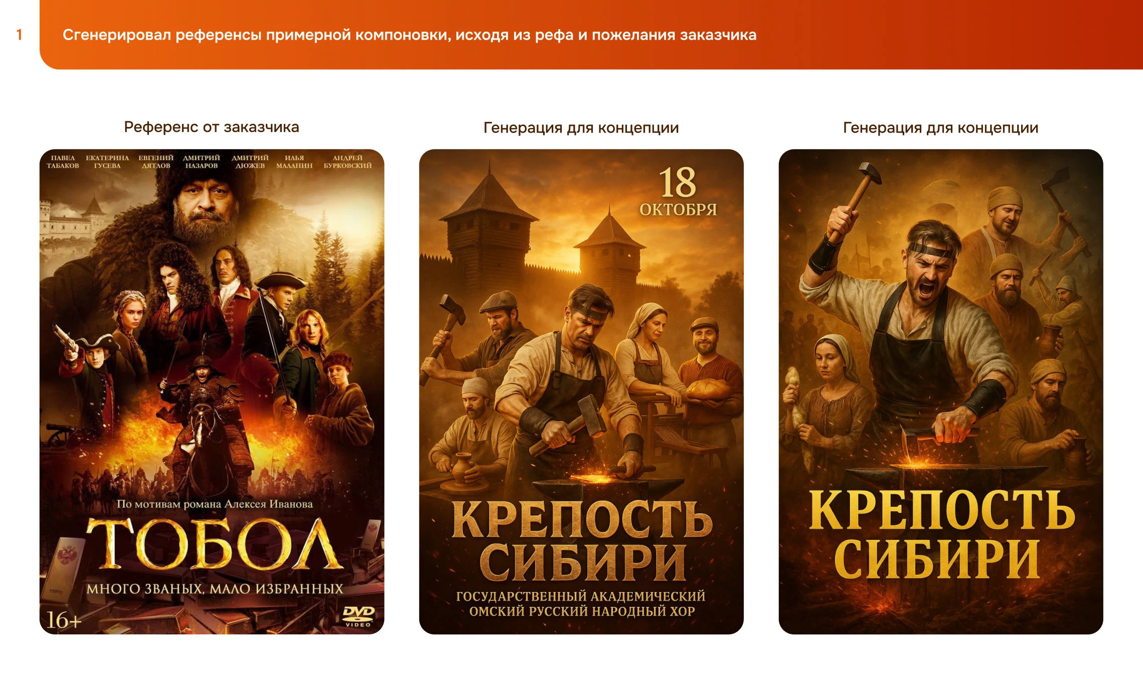 Дизайн афиш «Крепость Сибири» для Омского Народного Хора — Изображение №2 — Иллюстрация, Графика на Dprofile