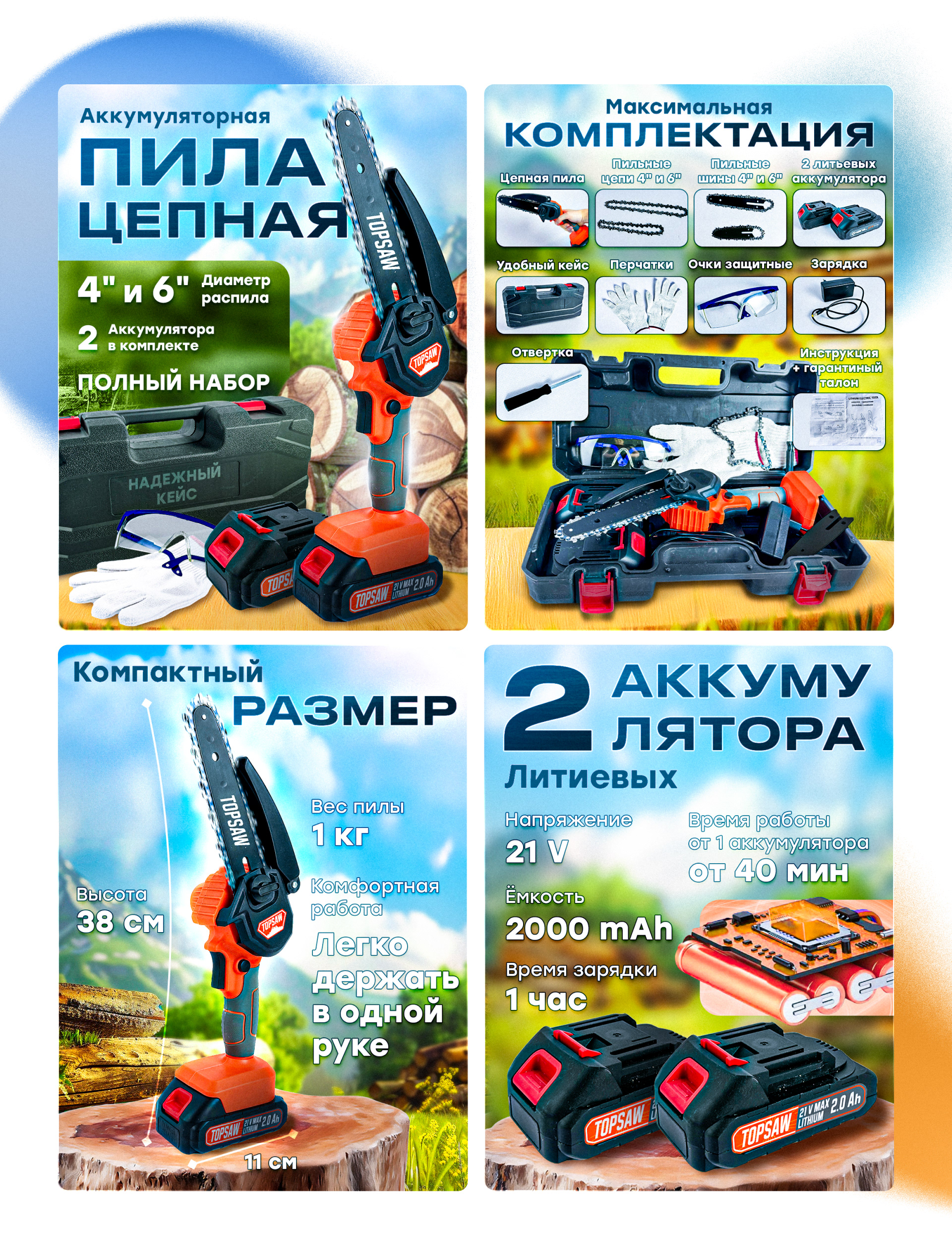 Мини пила цепная аккумуляторная | Инфографика — Изображение №4 — Графика, Маркетинг на Dprofile