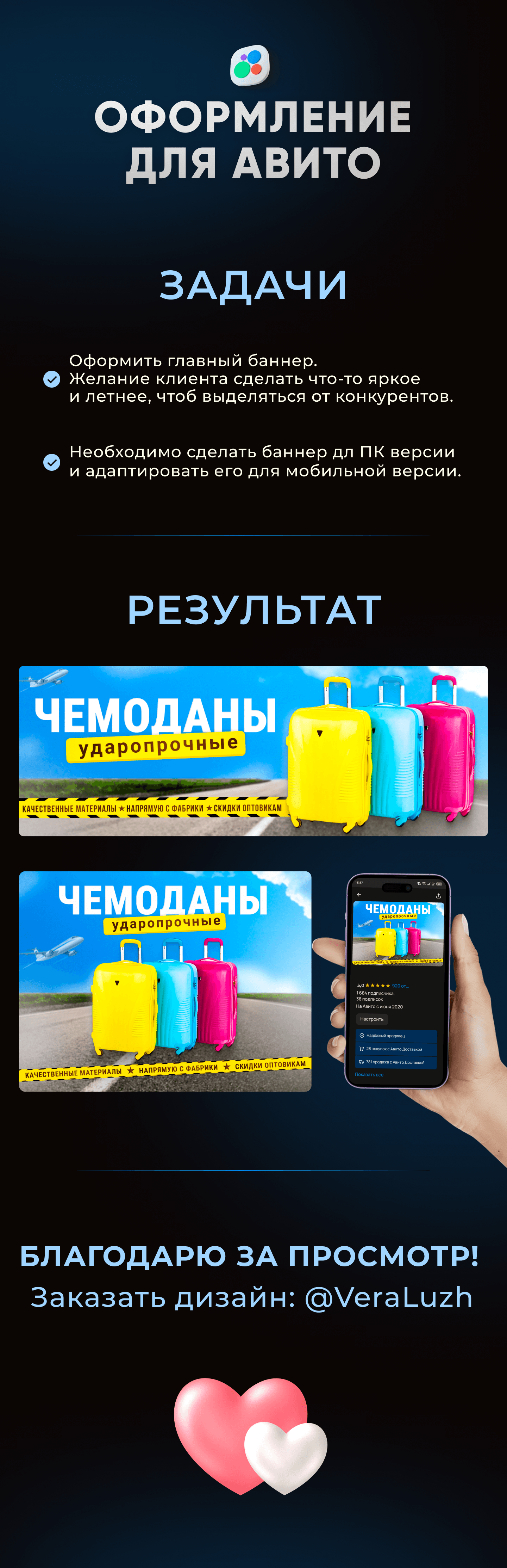 Оформление для магазина чемоданов на Avito — Изображение №1 — Маркетинг на Dprofile