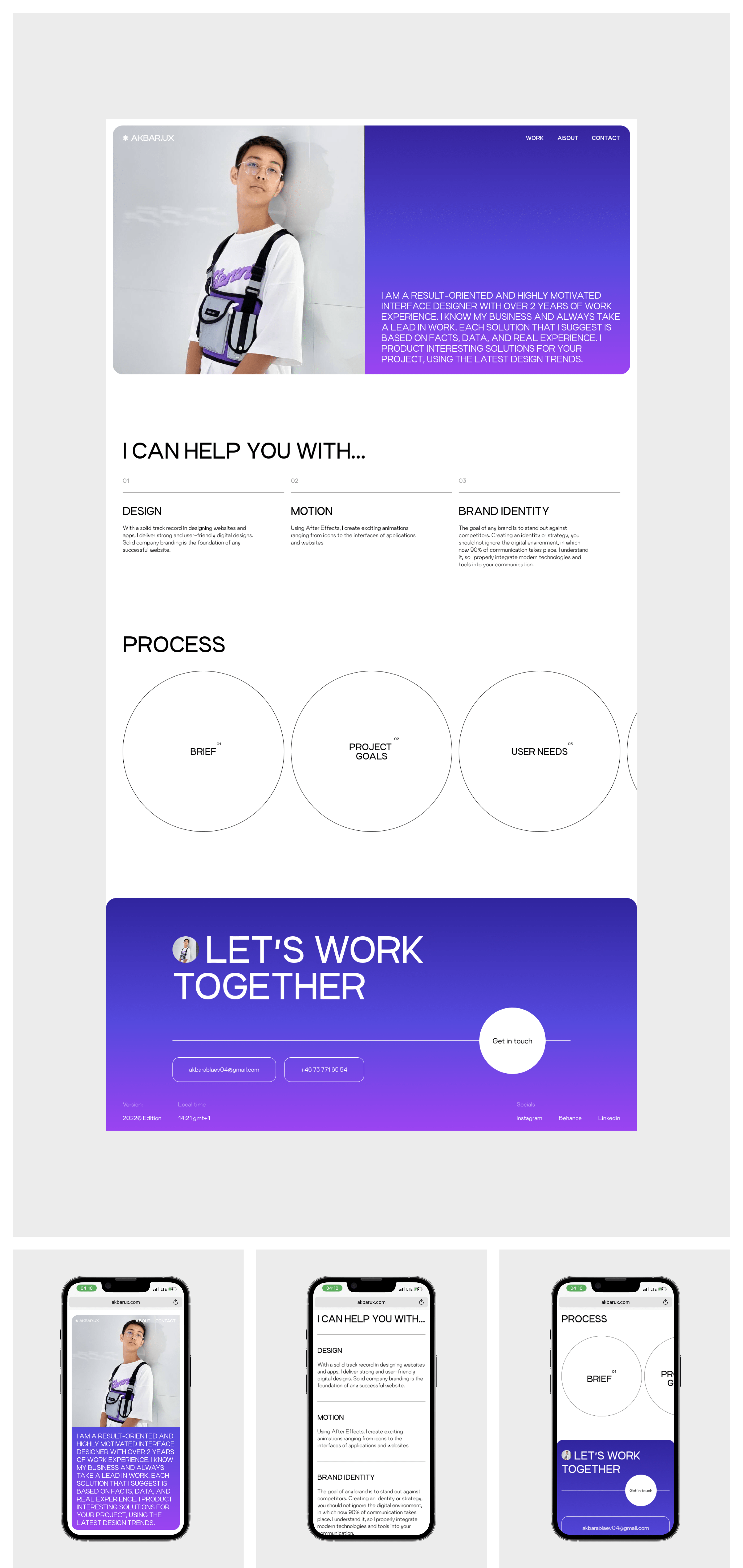Personal Portfolio Design UI/UX — Изображение №3 — Интерфейсы, Брендинг на Dprofile