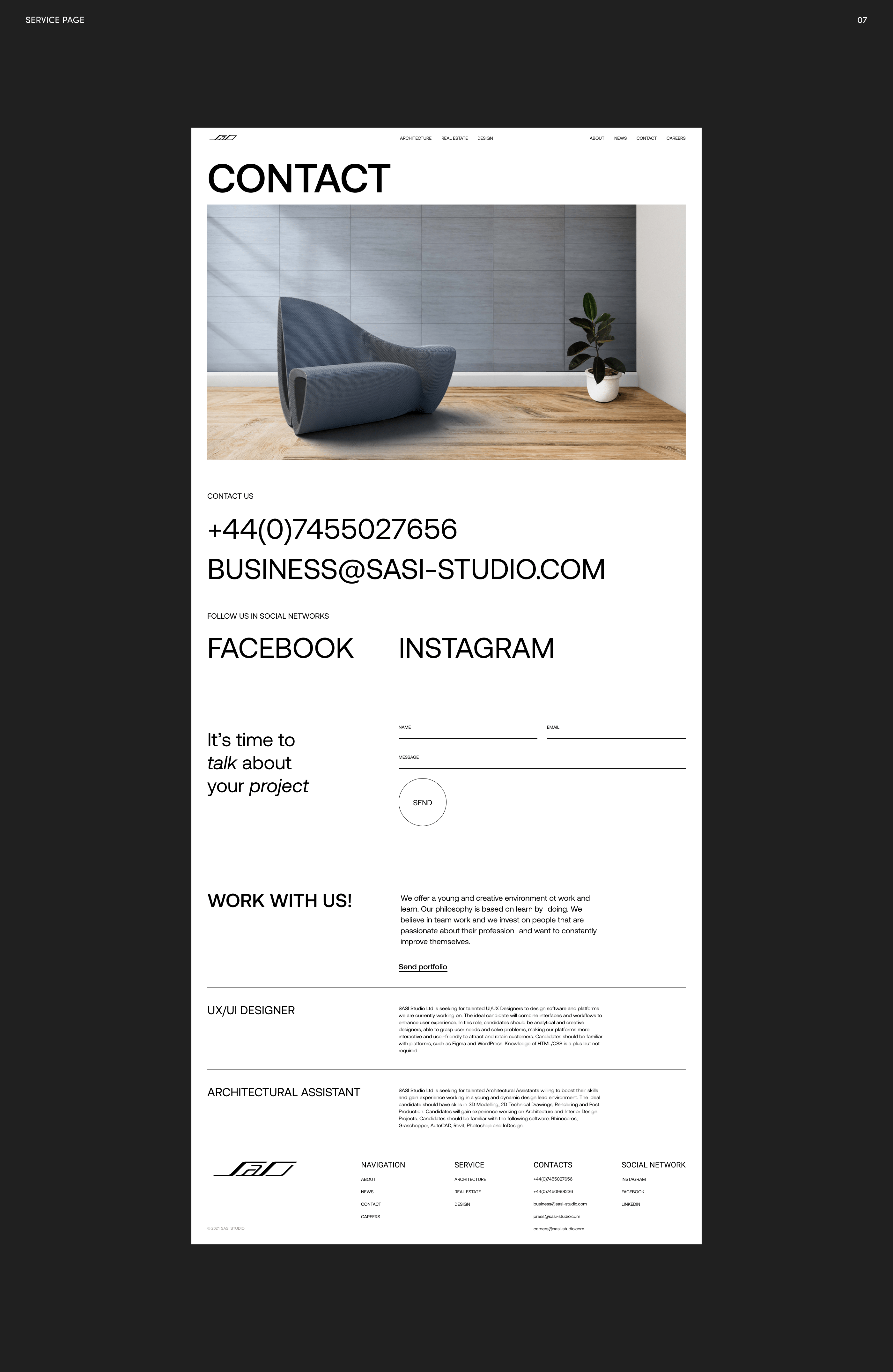 SASI Studio - redesign corporate website — Изображение №7 — Интерфейсы на Dprofile
