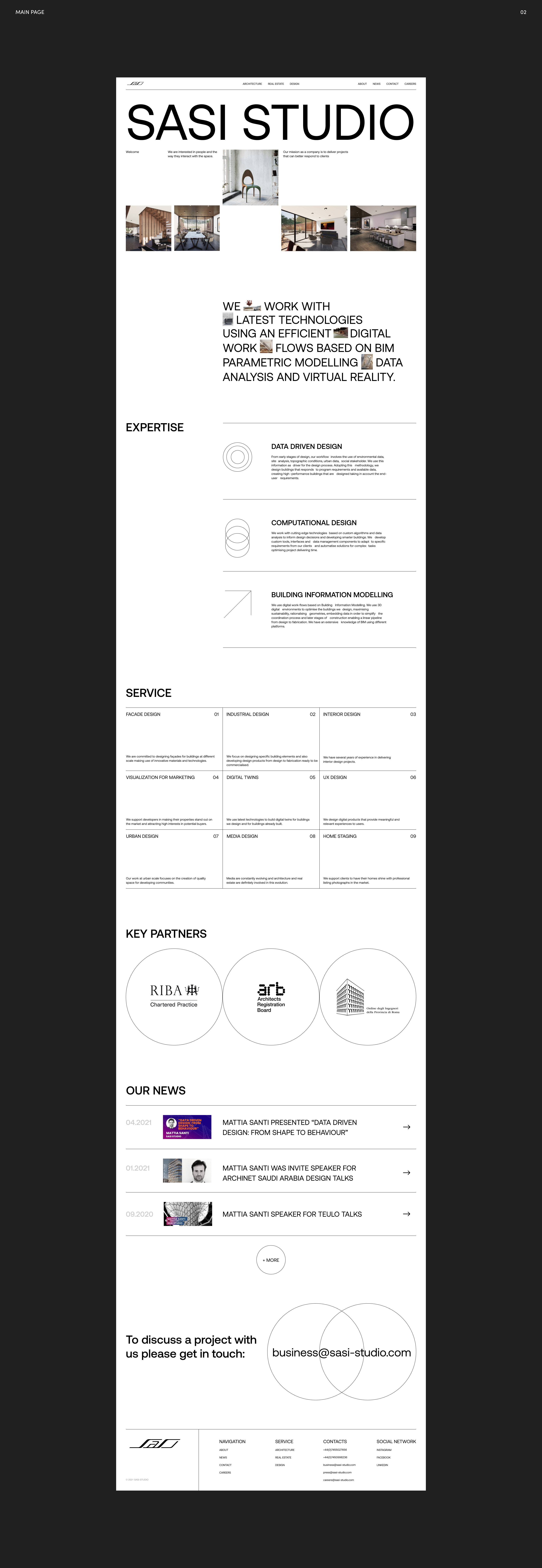 SASI Studio - redesign corporate website — Изображение №2 — Интерфейсы на Dprofile