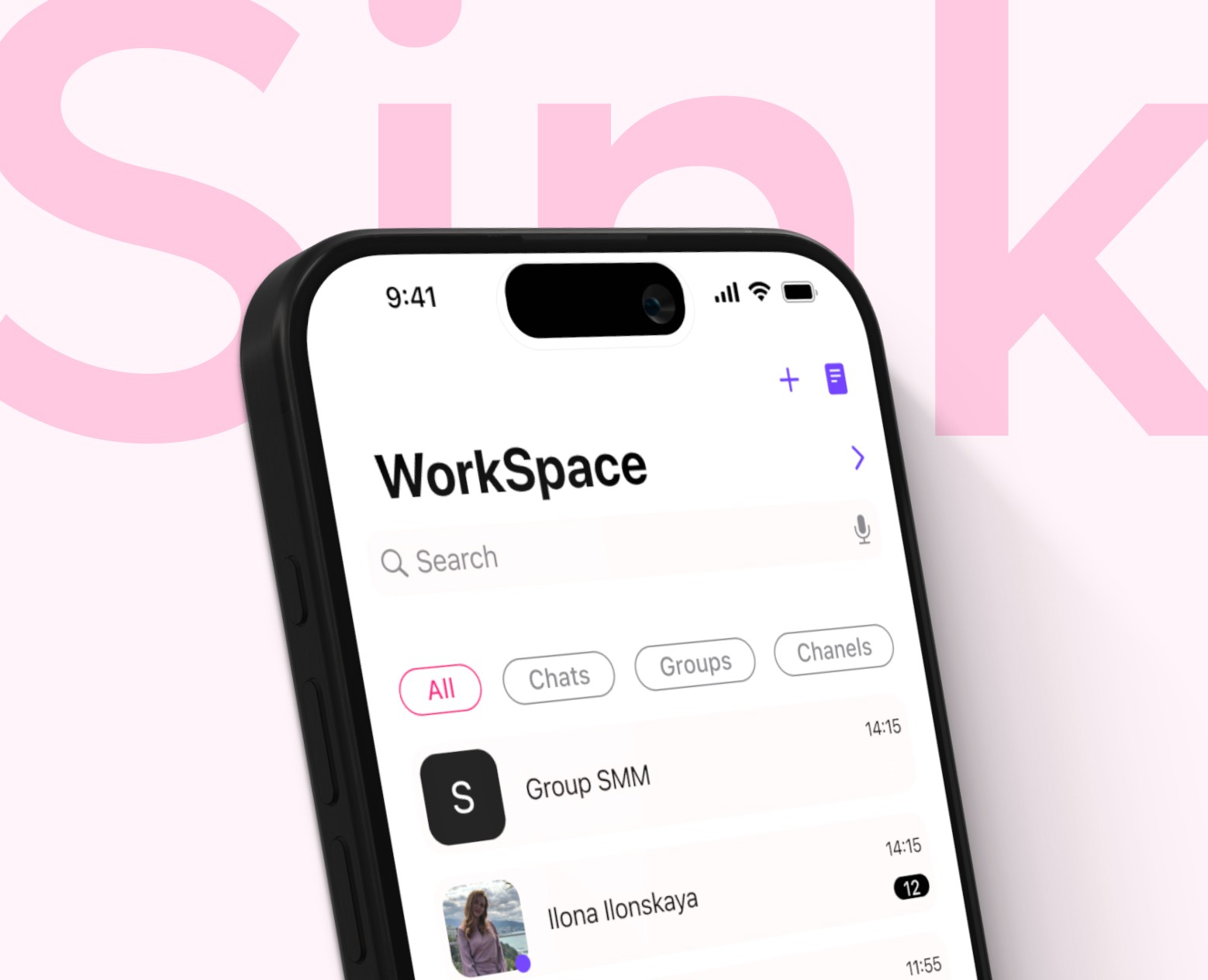Sink - Корпоративный чат - Mobile - UI/UX Design — Интерфейсы на Dprofile