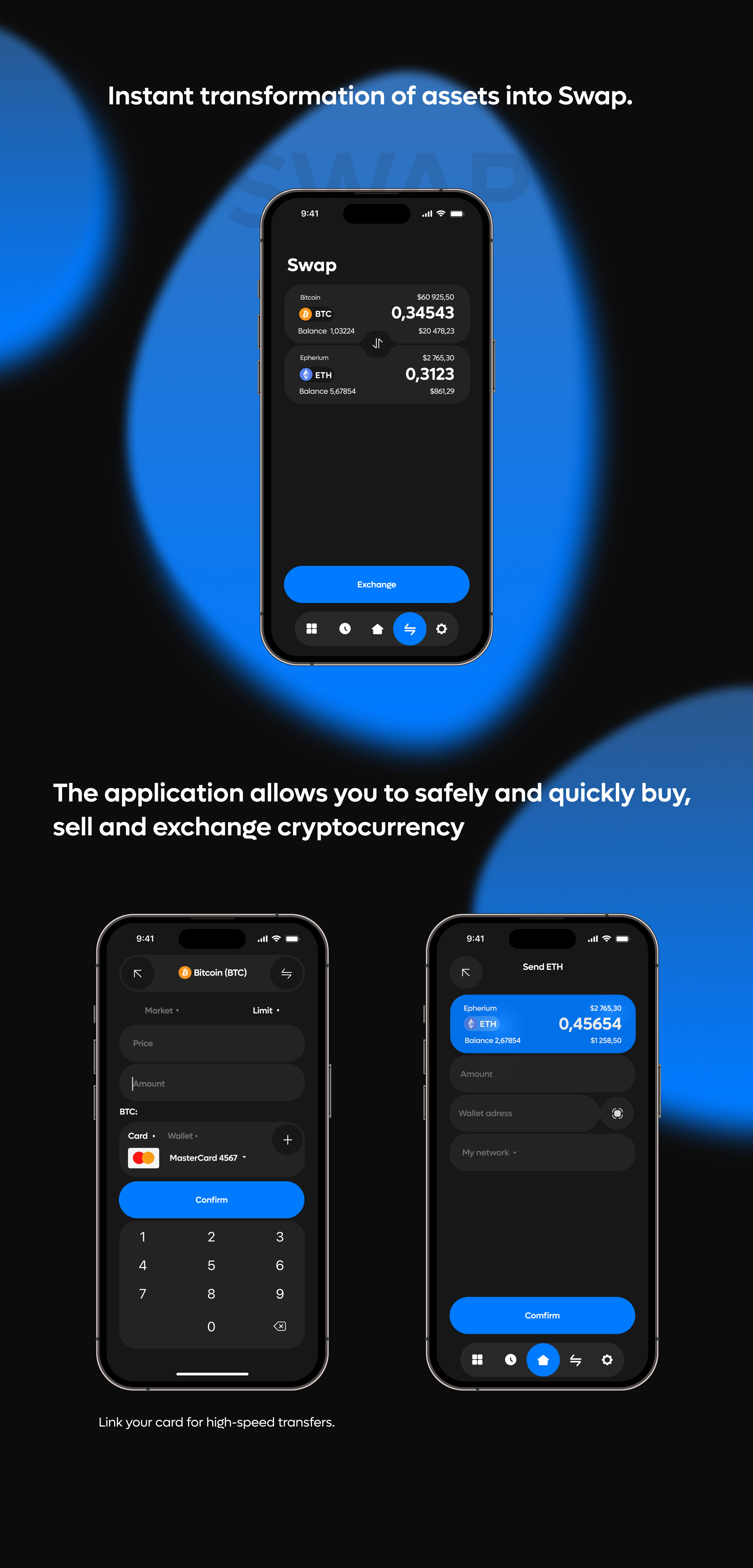 CryptiX - Крипто кошелек Mobile app UI UX design — Изображение №4 — Интерфейсы на Dprofile
