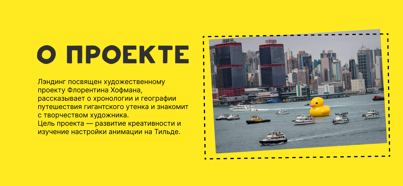Лендинг про гигантского утенка — Изображение №1 — Интерфейсы, Анимация на Dprofile