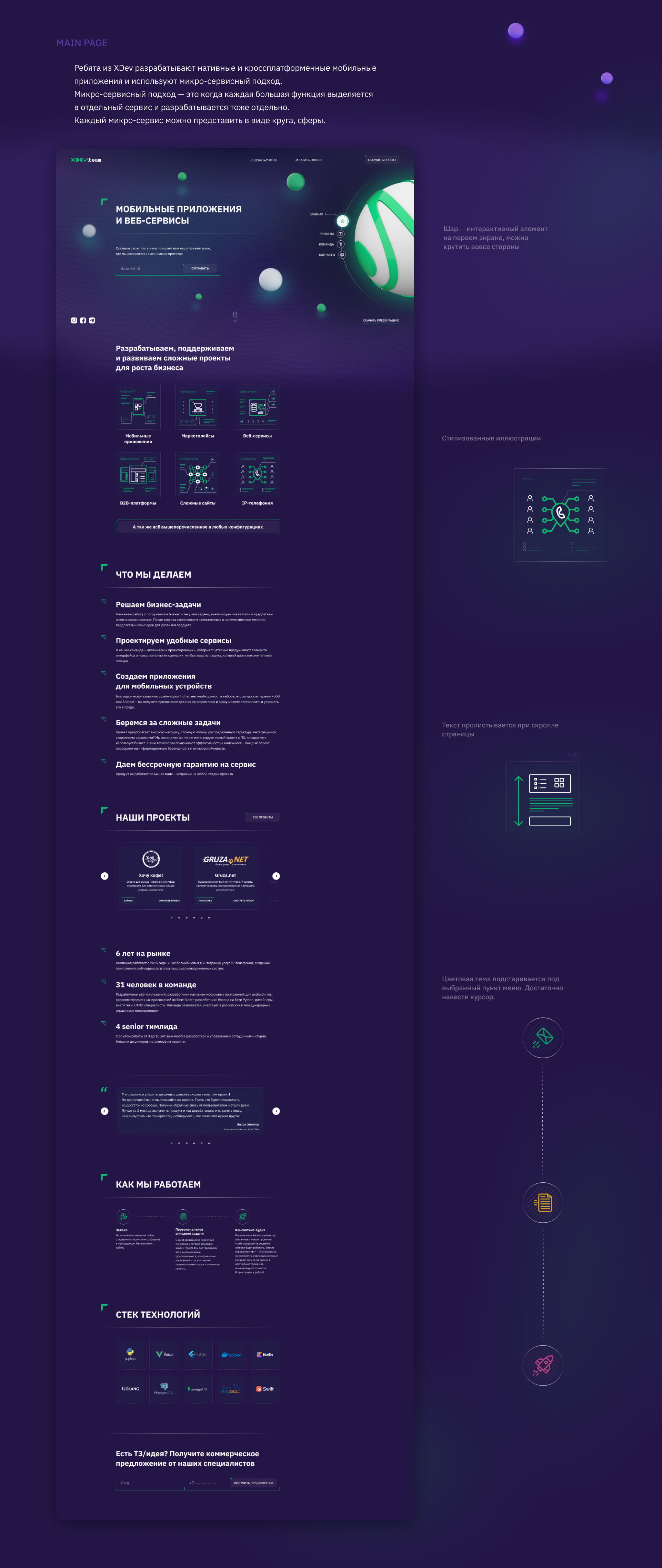Xdev.team | Development teams | Website — Изображение №5 — Интерфейсы, Иллюстрация на Dprofile