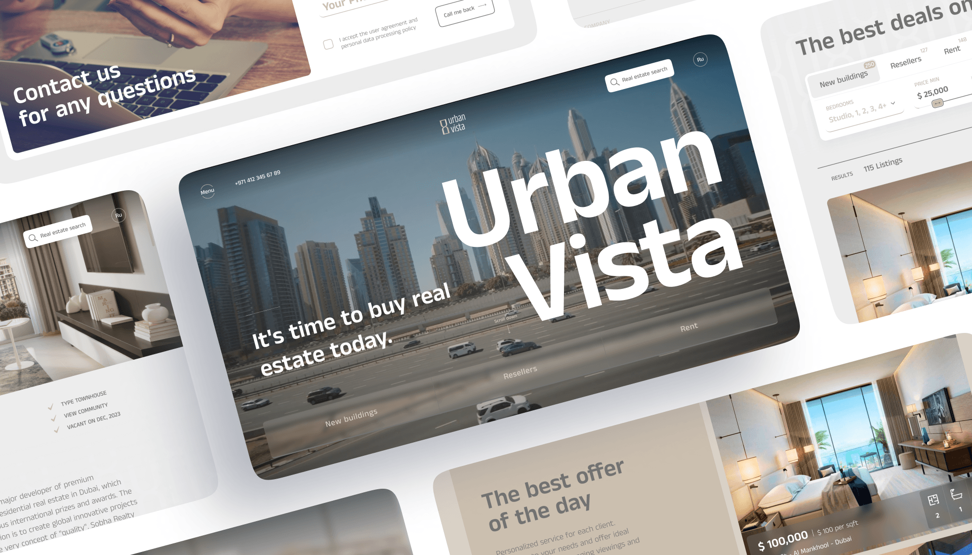 UrbanVista | Real estate | Website — Изображение №1 — Интерфейсы, Брендинг на Dprofile