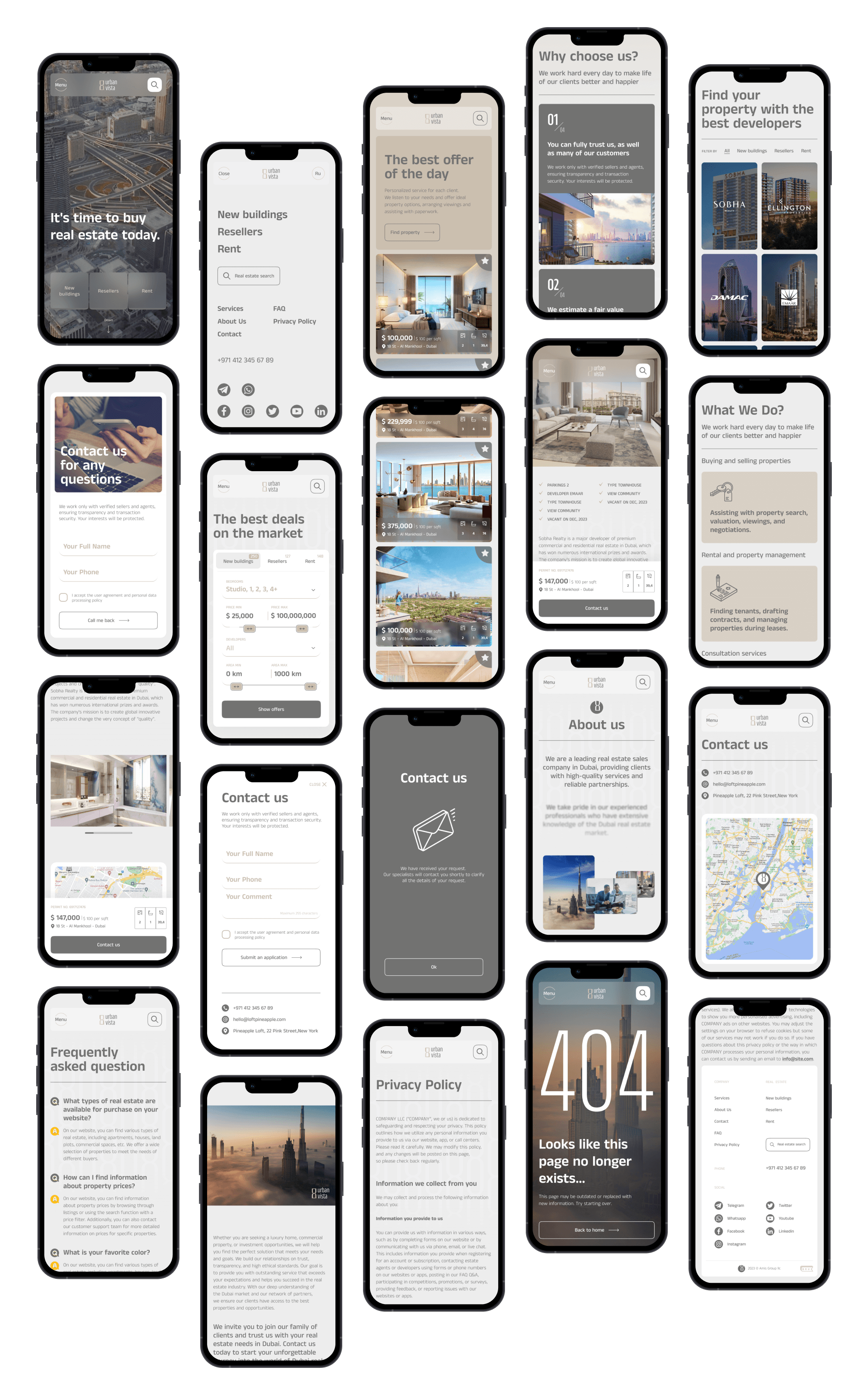 UrbanVista | Real estate | Website — Изображение №13 — Интерфейсы, Брендинг на Dprofile
