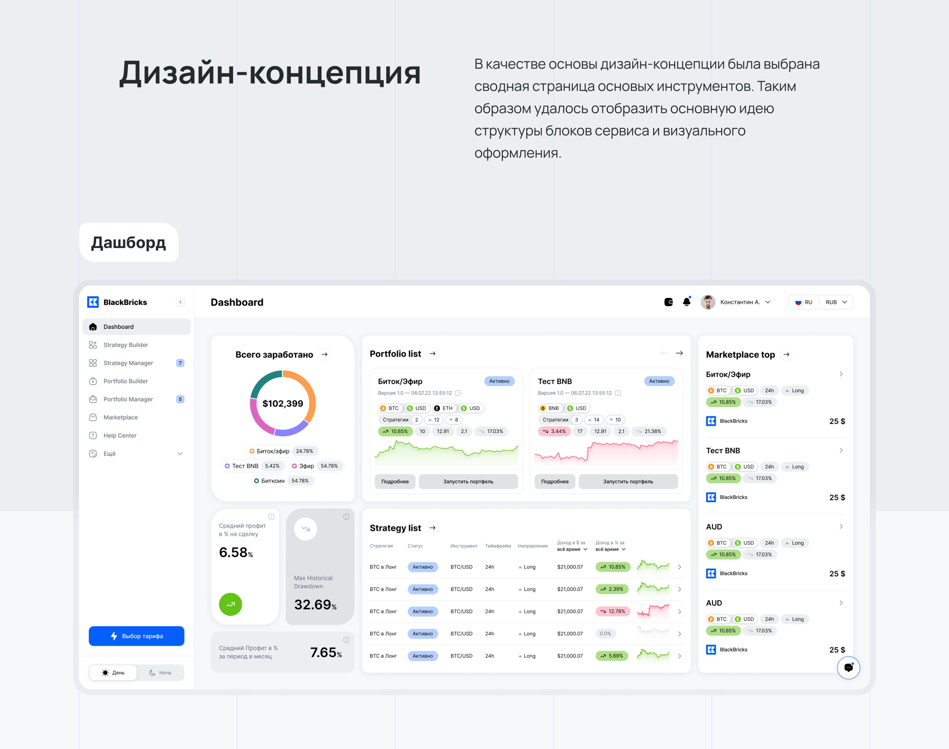BlackBricks | Cryptocurrency Trading Platform — Изображение №5 — Интерфейсы на Dprofile