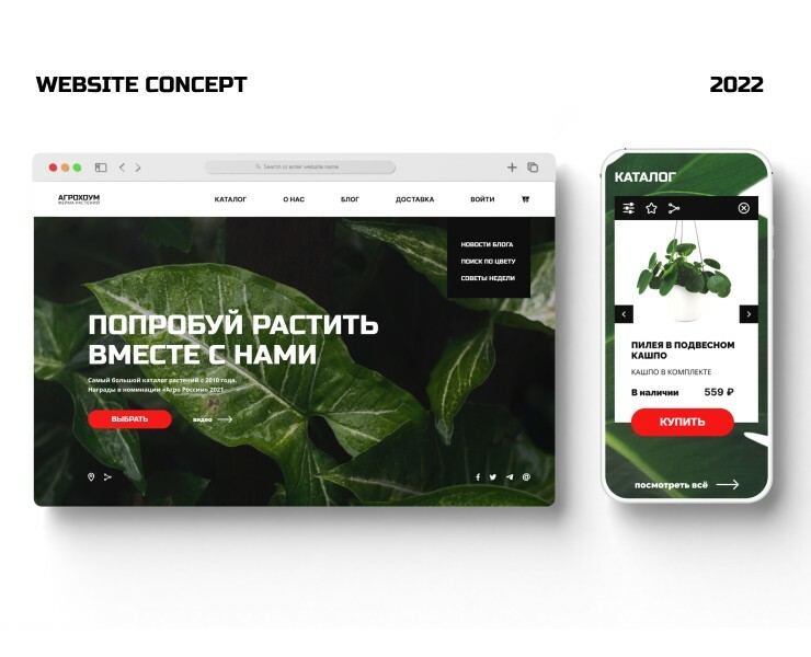 Design concept of the plant store website — Интерфейсы на Dprofile
