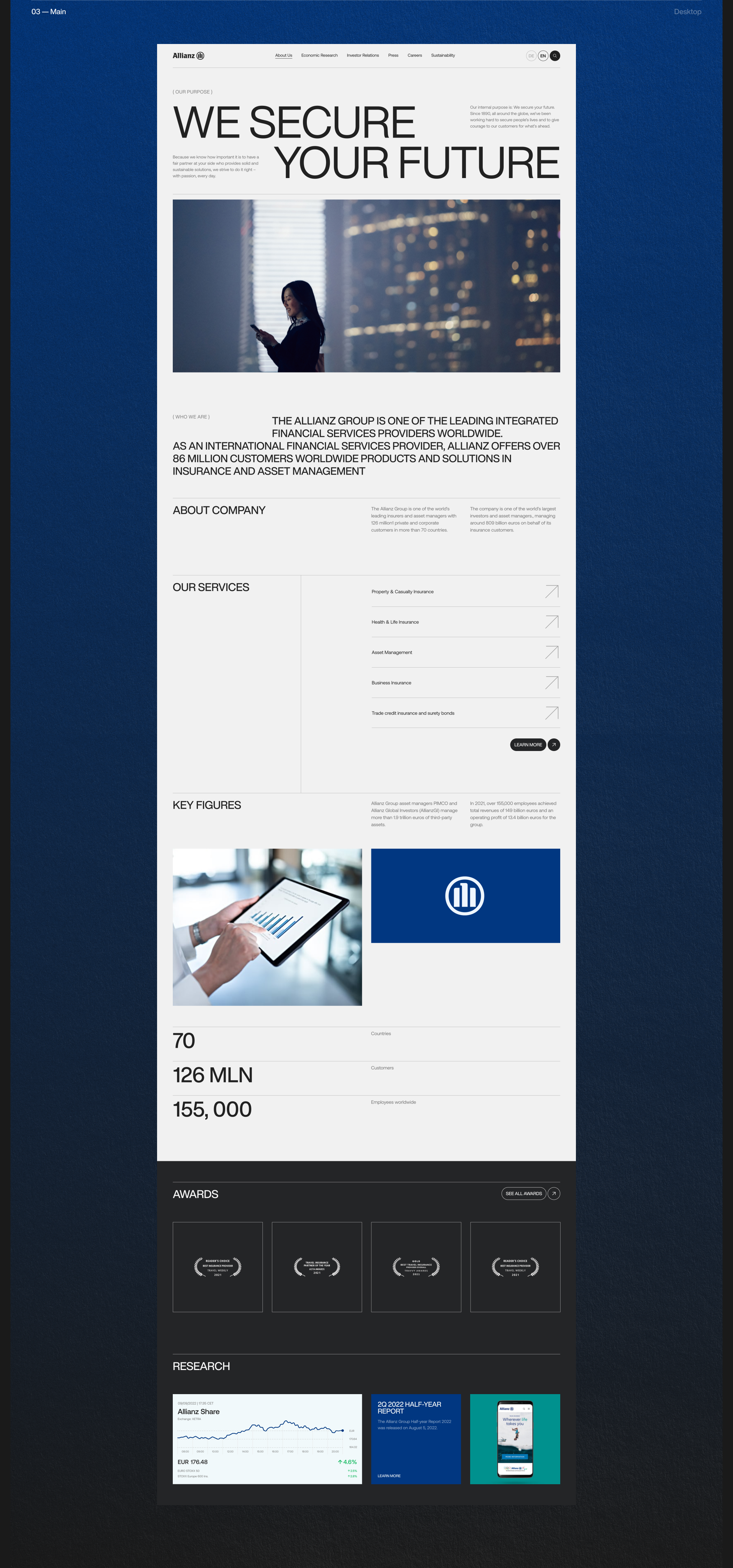 Allianz — Corporate Website Redesign — Изображение №3 — Интерфейсы, Брендинг на Dprofile