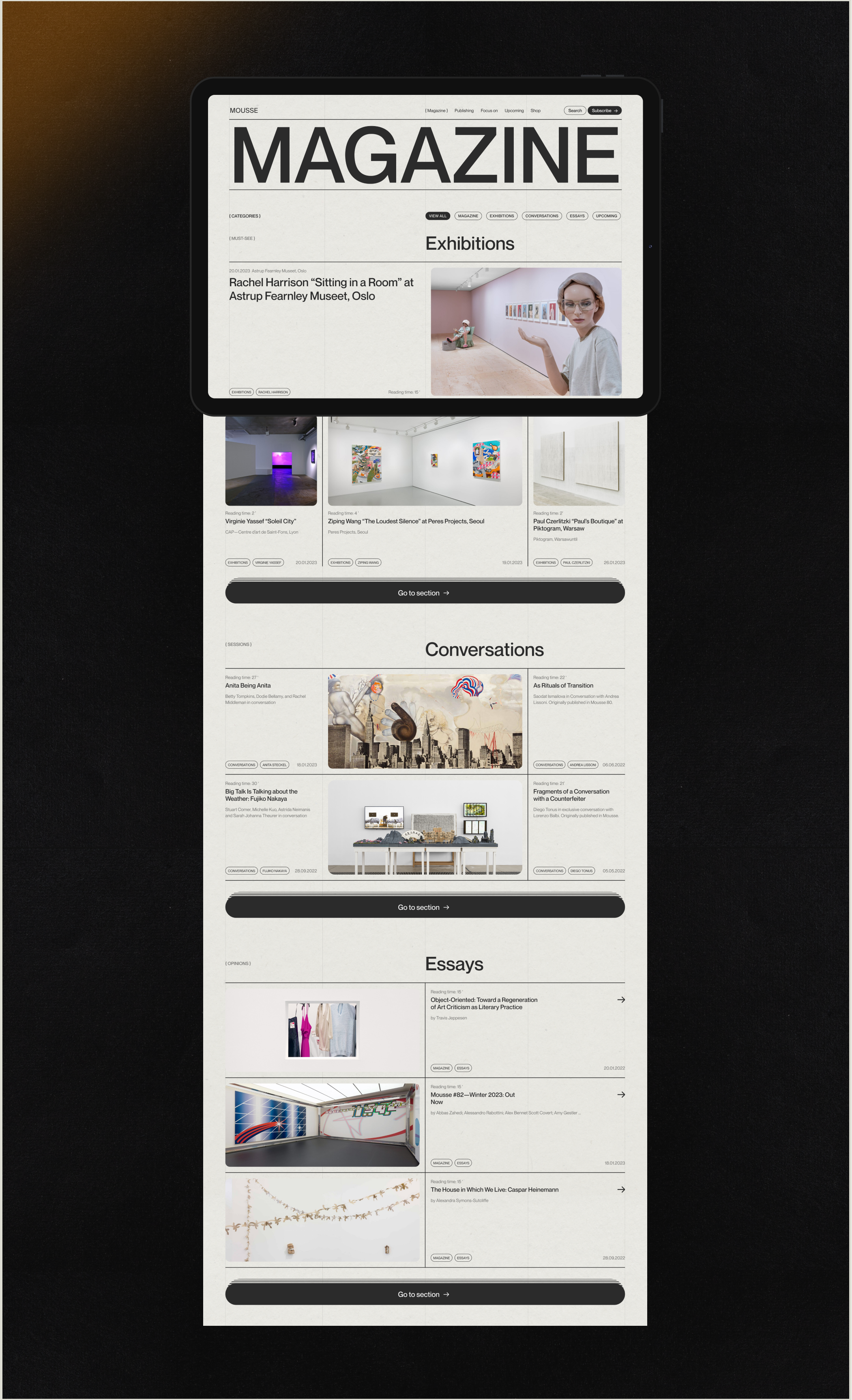 Art Magazine — Website Redesign — Изображение №8 — Интерфейсы, Брендинг на Dprofile