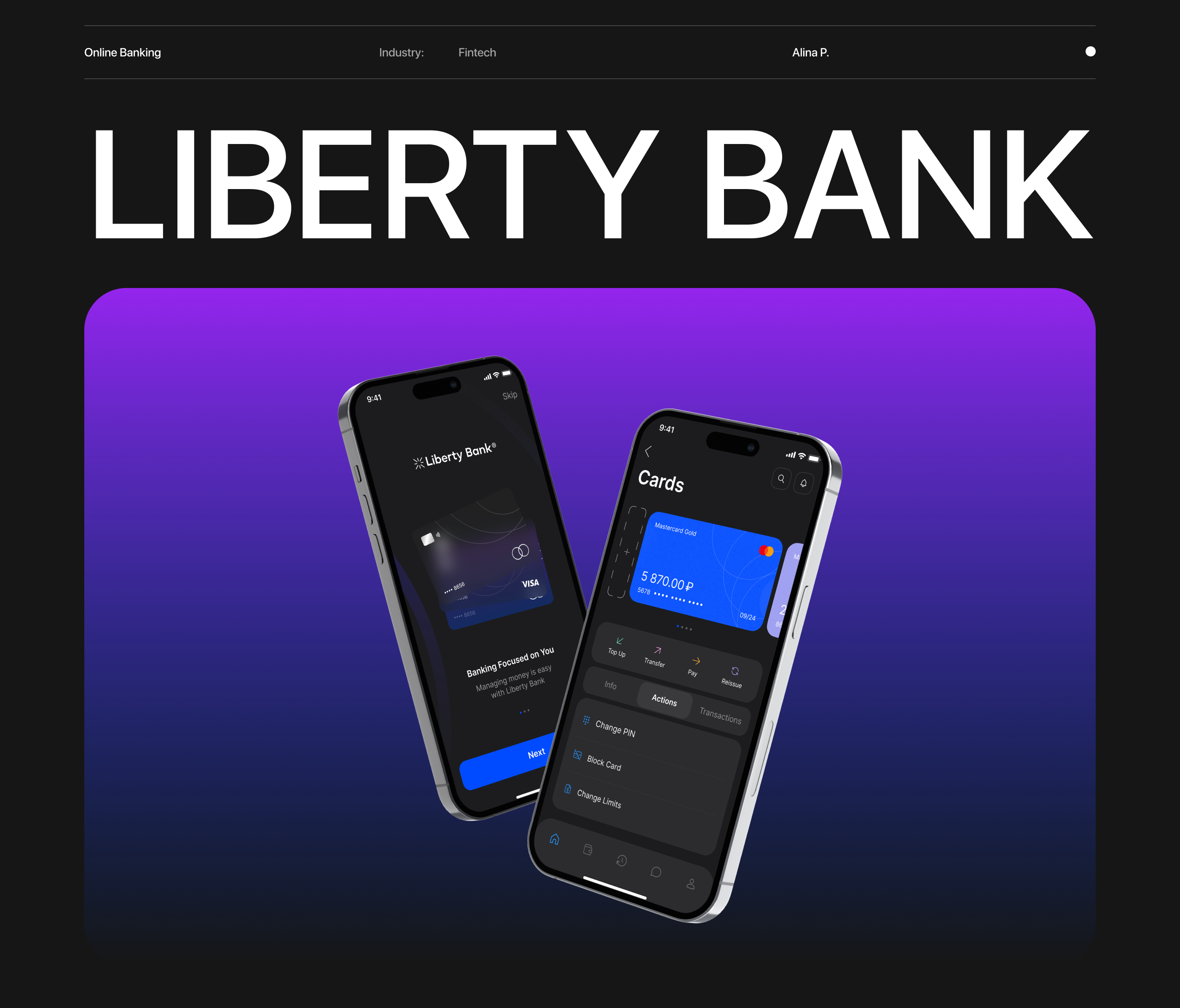 Liberty Bank — Online Banking App — Изображение №1 — Интерфейсы на Dprofile