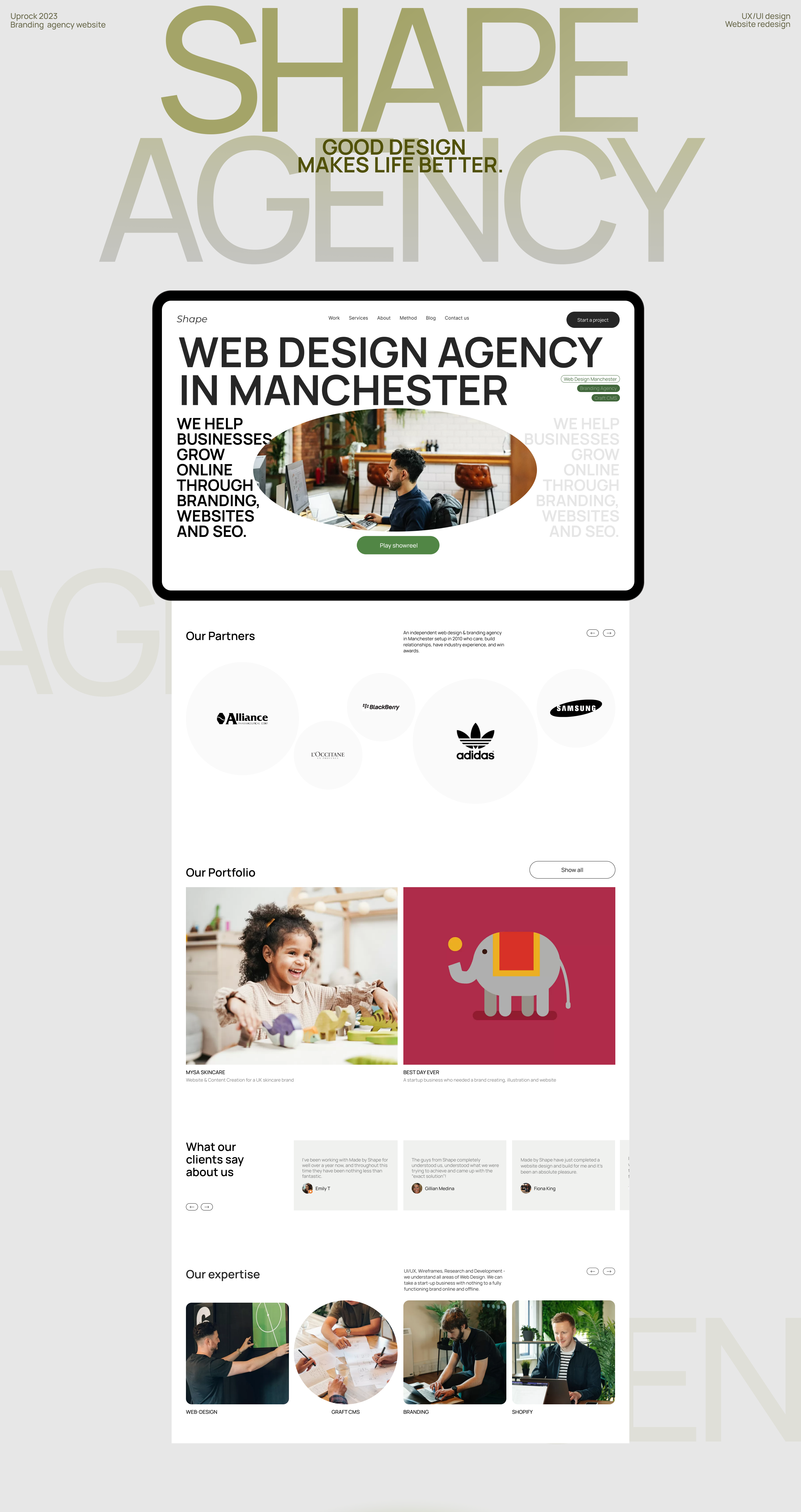 Shape studio website — Изображение №1 — Интерфейсы, Брендинг на Dprofile