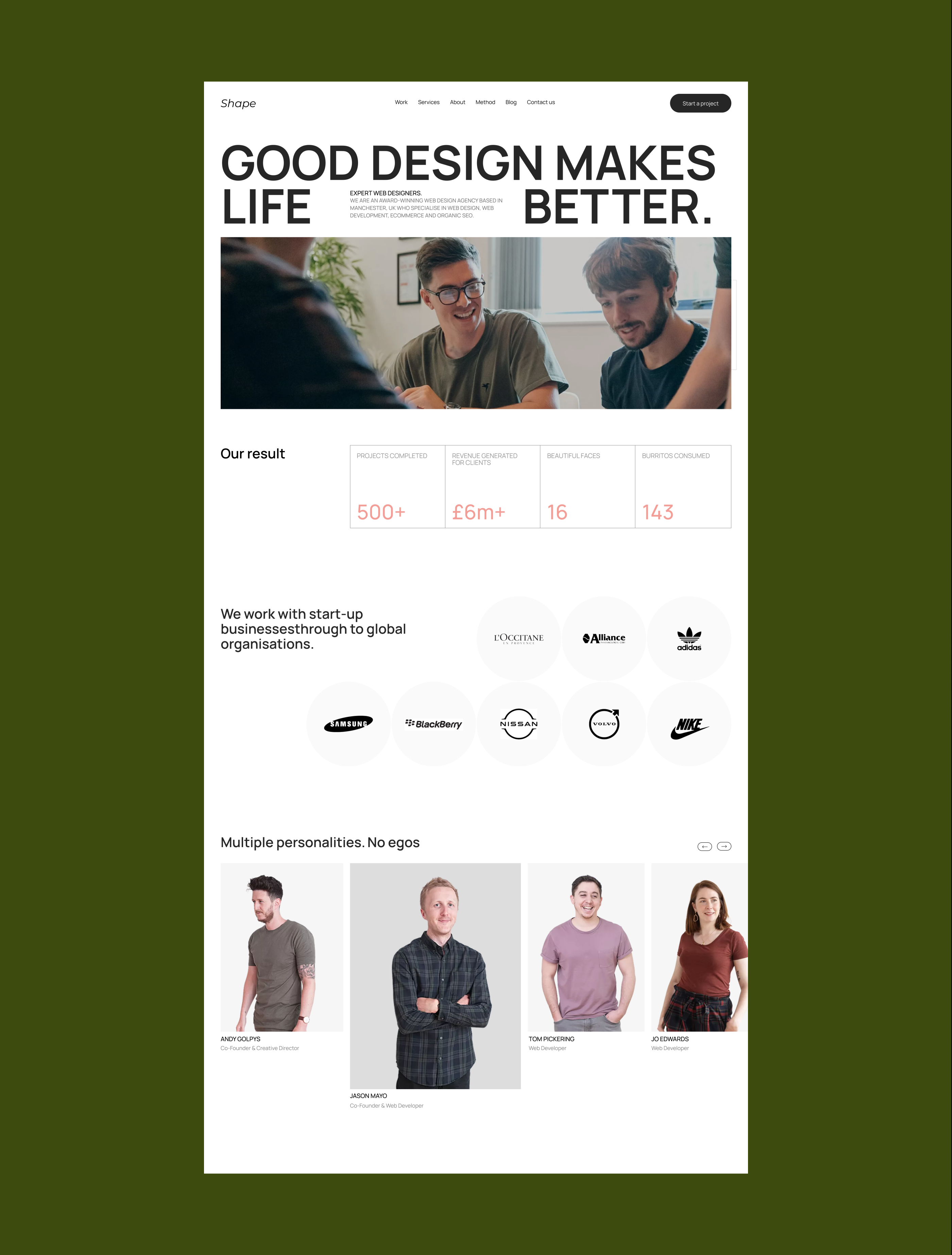 Shape studio website — Изображение №6 — Интерфейсы, Брендинг на Dprofile
