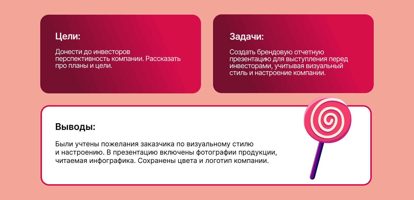 Дизайн отчетной презентации для кондитерской компании Dolce — Изображение №2 — Маркетинг на Dprofile