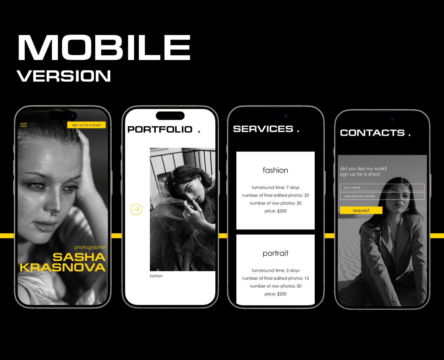 LANDING PAGE for a photographer | WEB DESIGN — Интерфейсы на Dprofile