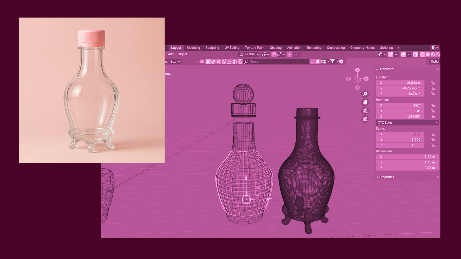 Гиперрозовый барокко-китч: 3D и упаковка — Изображение №13 — Брендинг, 3D на Dprofile