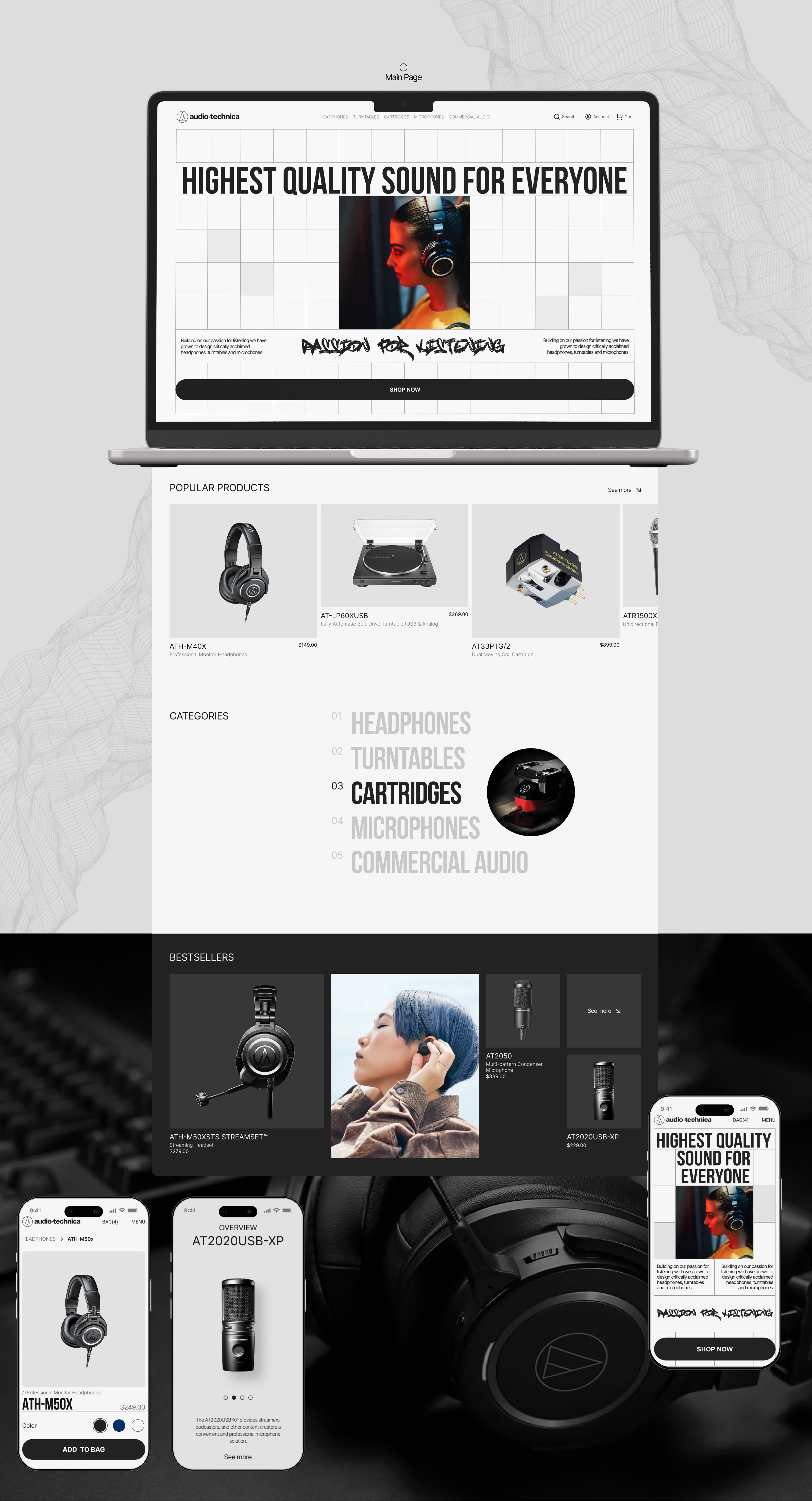 Audio-Technica | E-commerce | Redesign — Изображение №4 — Интерфейсы, Брендинг на Dprofile