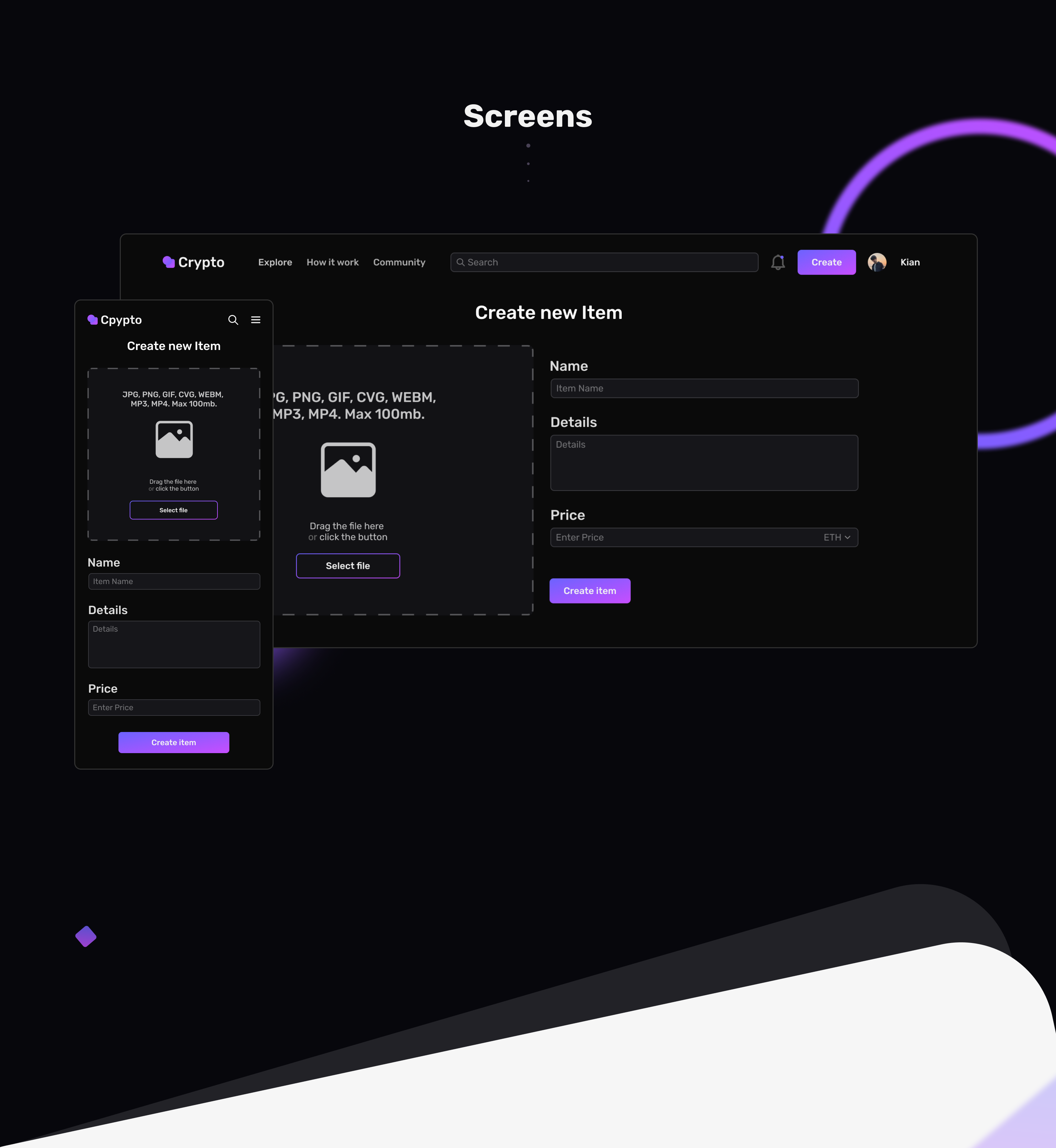 Crypto NFT Marketplace UX/UI — Изображение №7 — Интерфейсы на Dprofile