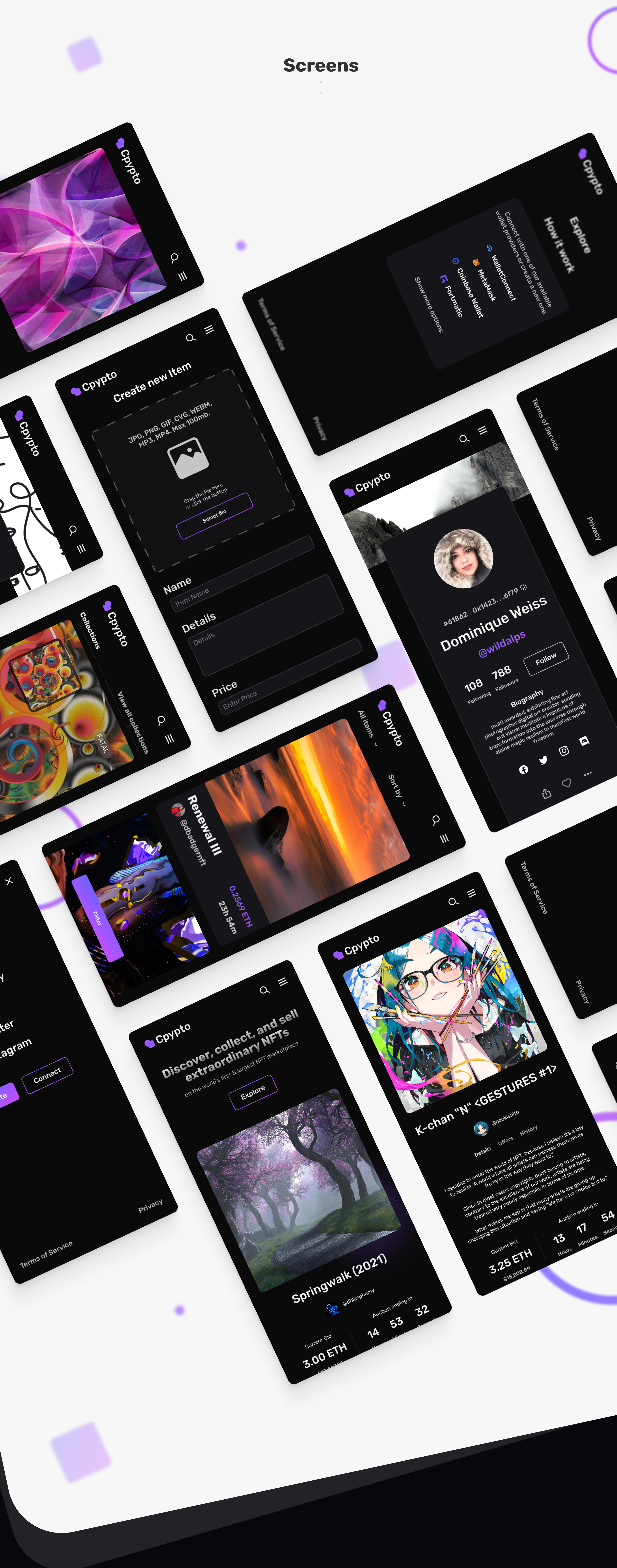 Crypto NFT Marketplace UX/UI — Изображение №9 — Интерфейсы на Dprofile
