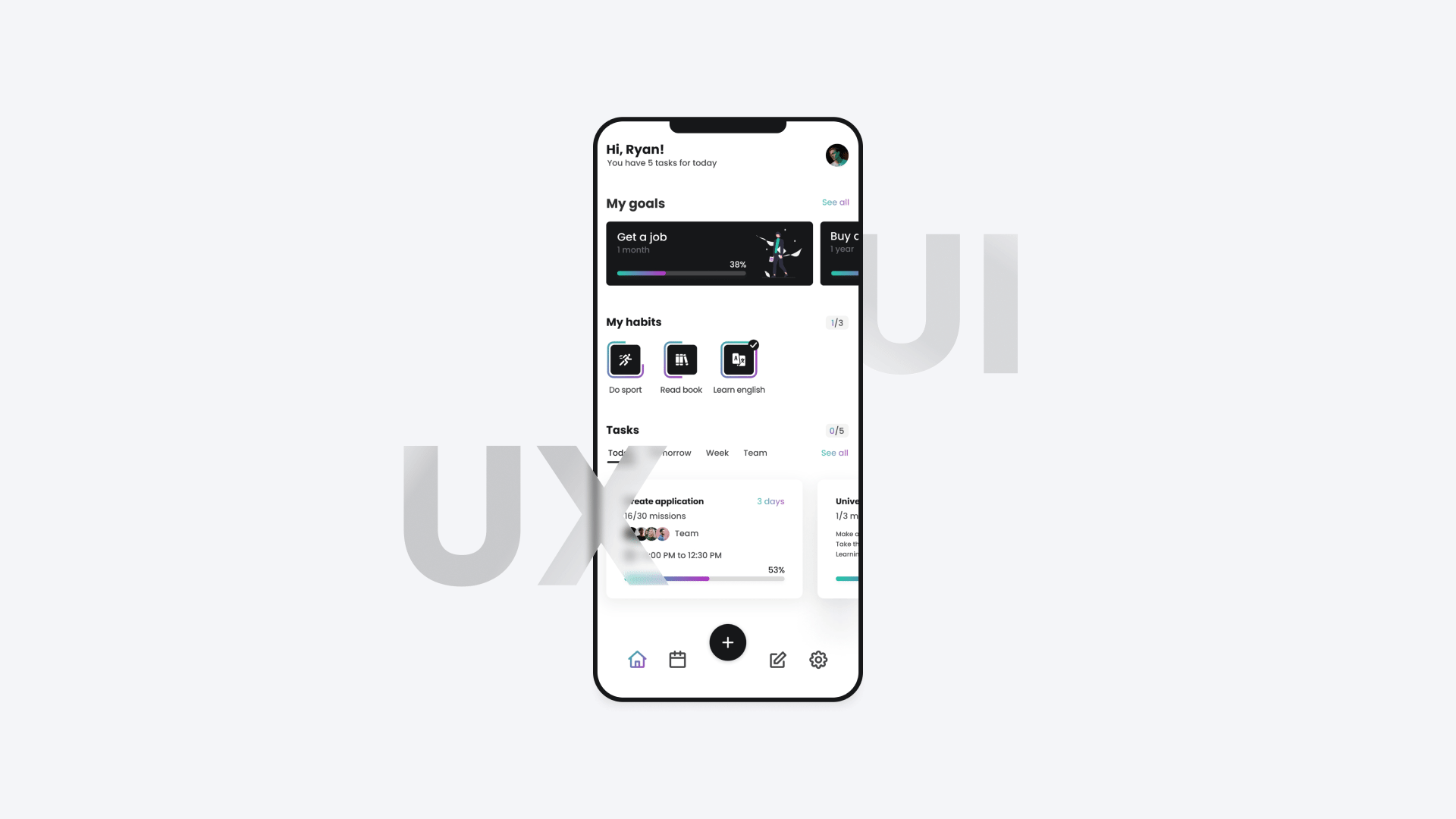 UPTODO - Task Management App — Изображение №3 — Интерфейсы на Dprofile