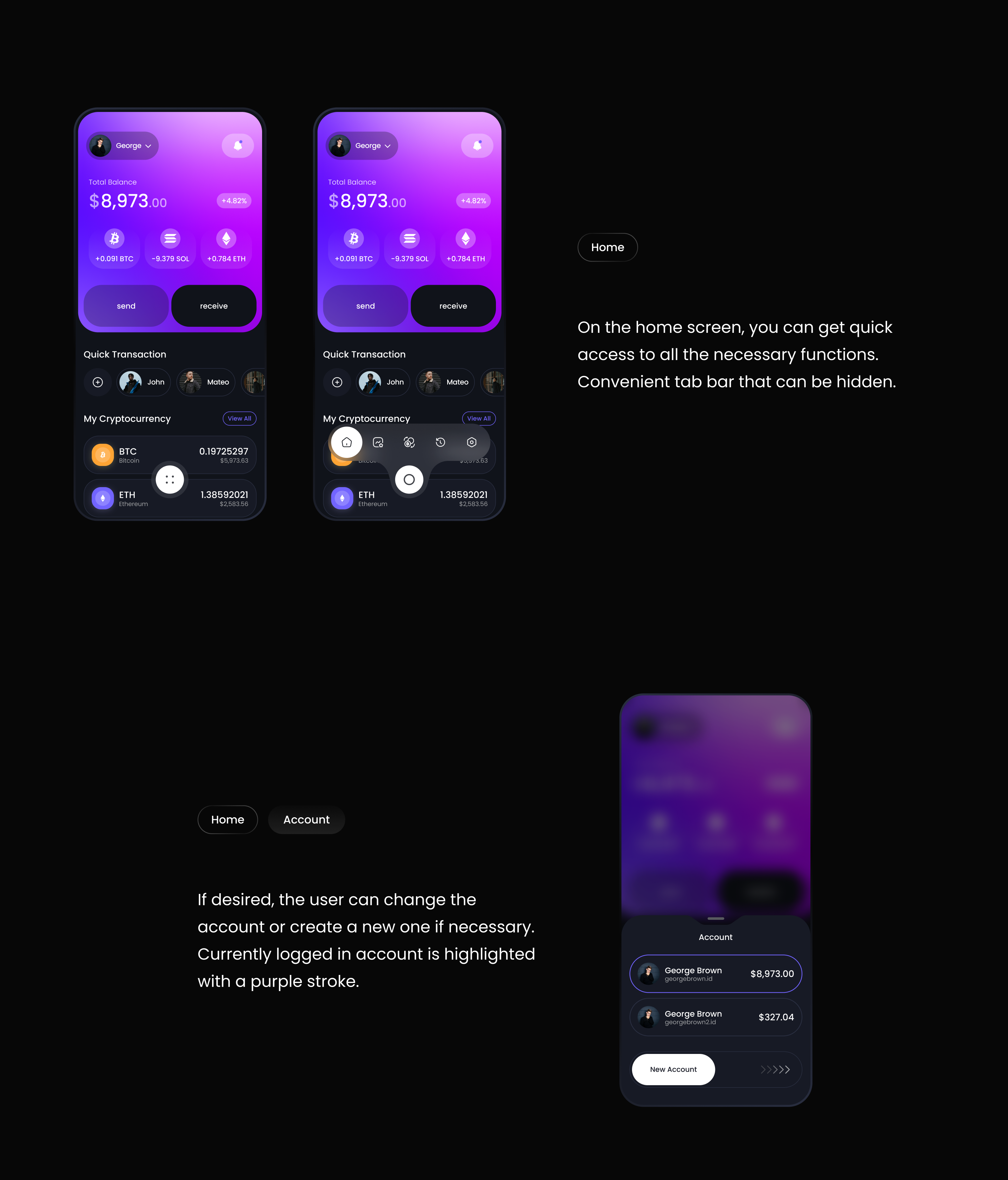 Crypto Wallet Mobile App — Изображение №4 — Интерфейсы на Dprofile